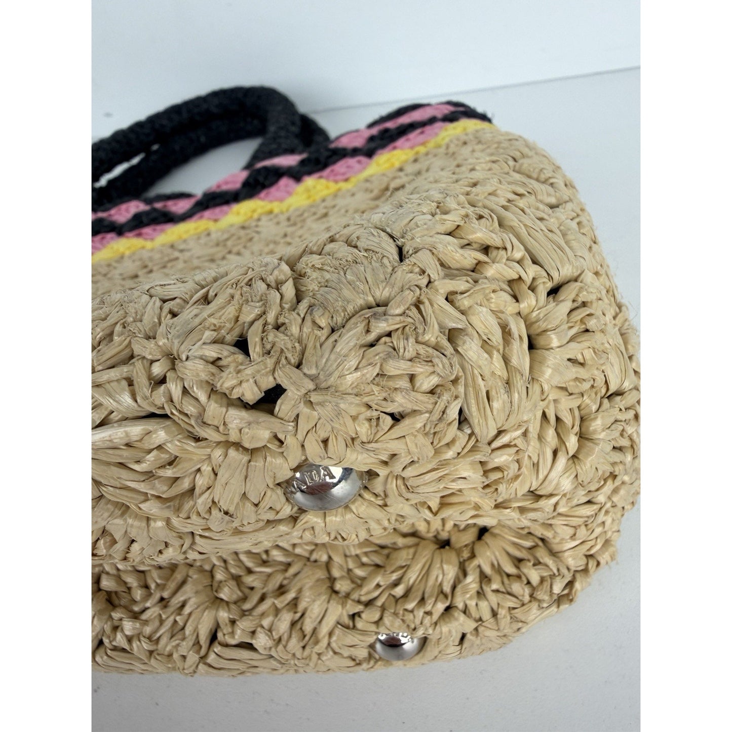 Prada Canapa Tote Bag in Multicolor Crochet Raffia S-12