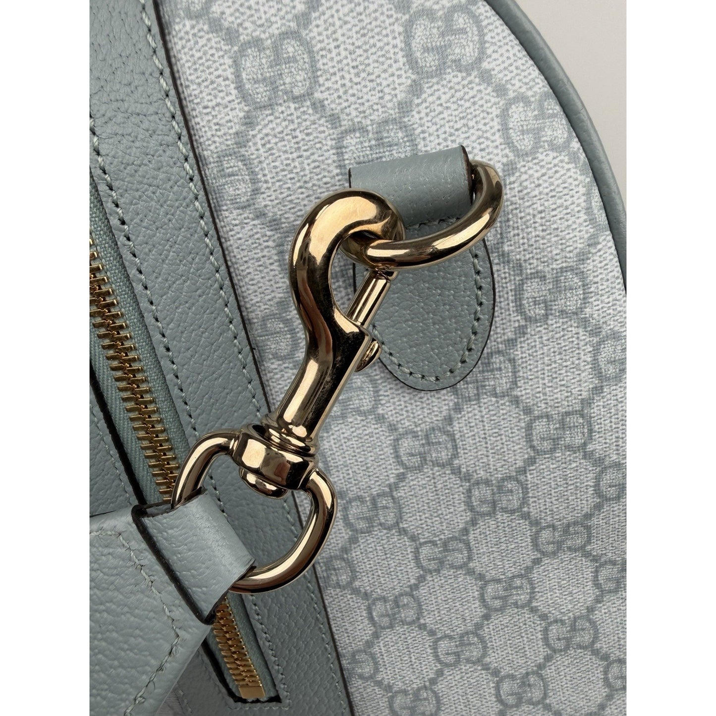 Gucci Ophidia Medium Duffle Bag in Blue GG Supreme Canvas and Leather