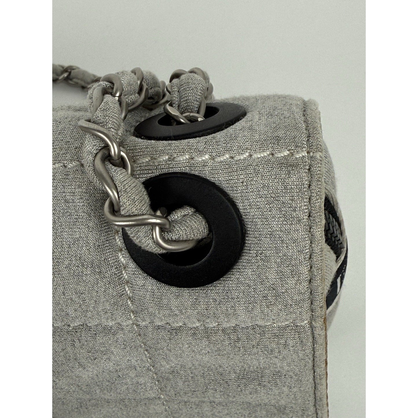 Chanel Sport Line 2006 Quilted Denim Jersey Shoulder Bag