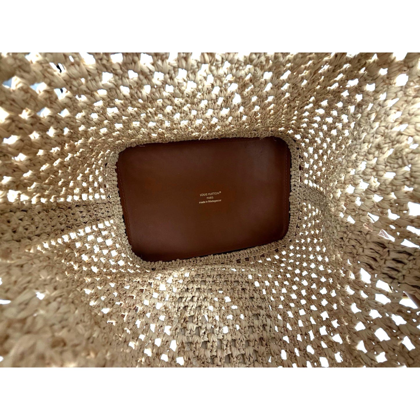 Louis Vuitton Noe BB Bag in Natural Woven Raffia with Leather Trim E-8