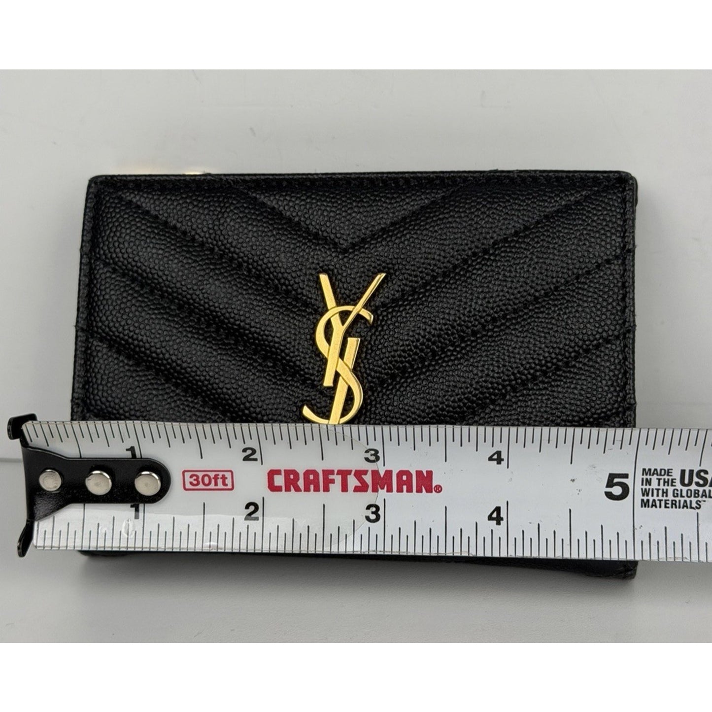 Saint Laurent Matelasse Bifold Wallet Black Quilted Grain De Poudre Leather K1