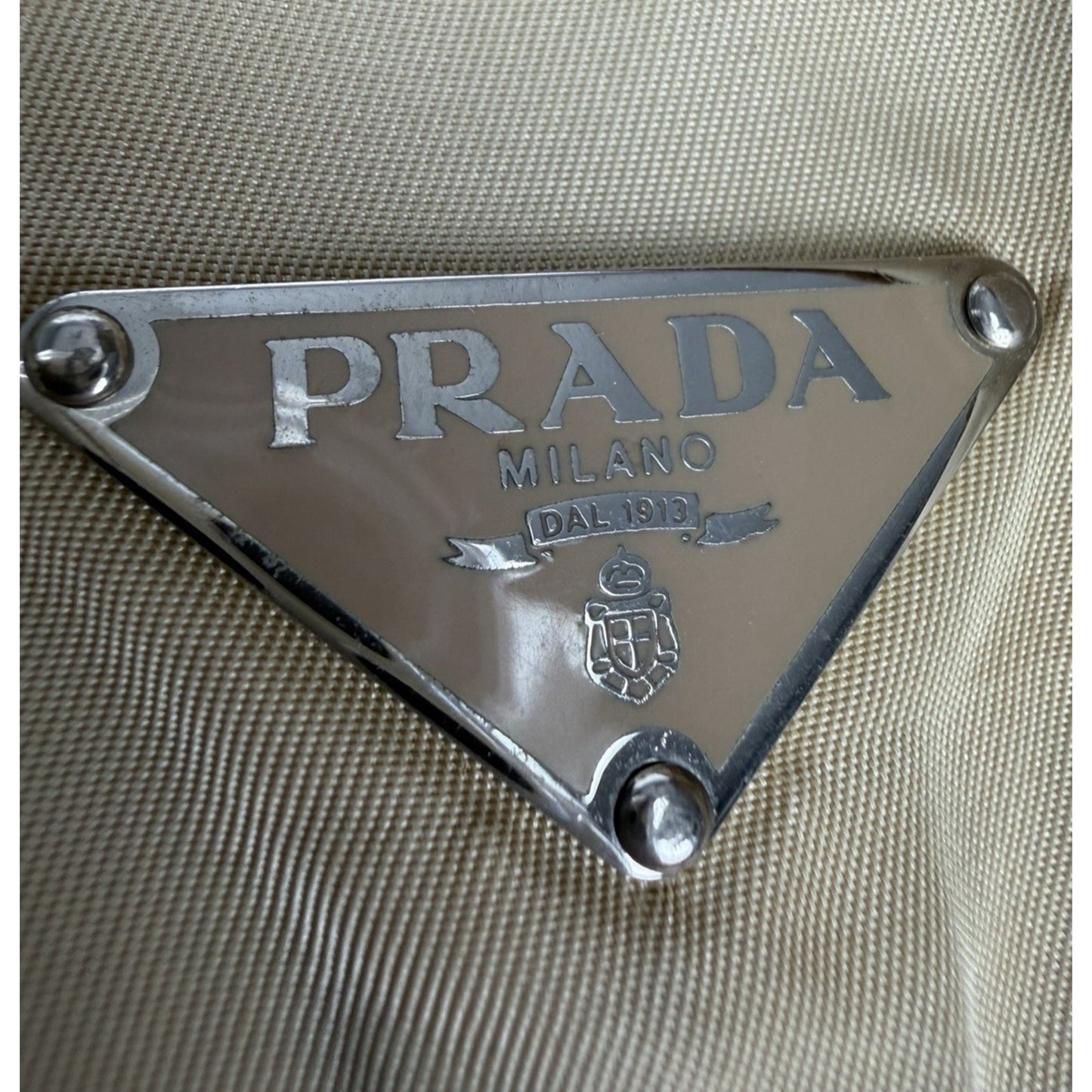 Prada Beige Re-Nylon and Saffiano Leather Backpack S10