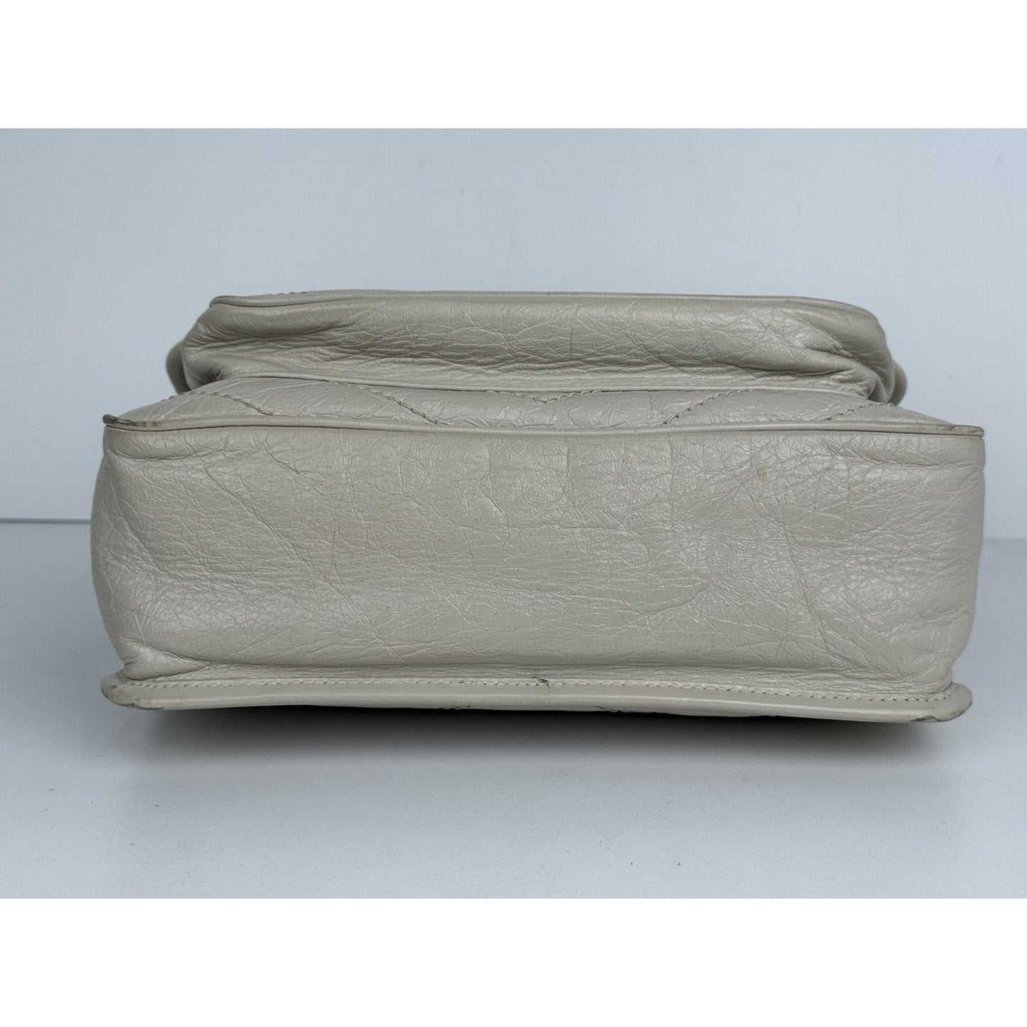 Saint Laurent Niki Medium Chain Satchel Crinkled Calfskin Matelassé Crema Soft