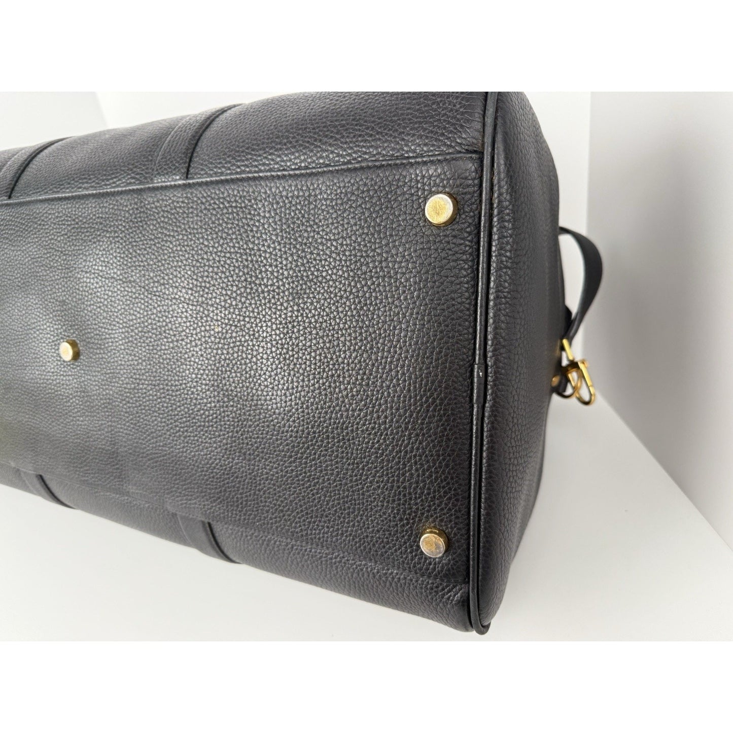 Tom Ford Weekend Black Leather Duffle Bag Unisex
