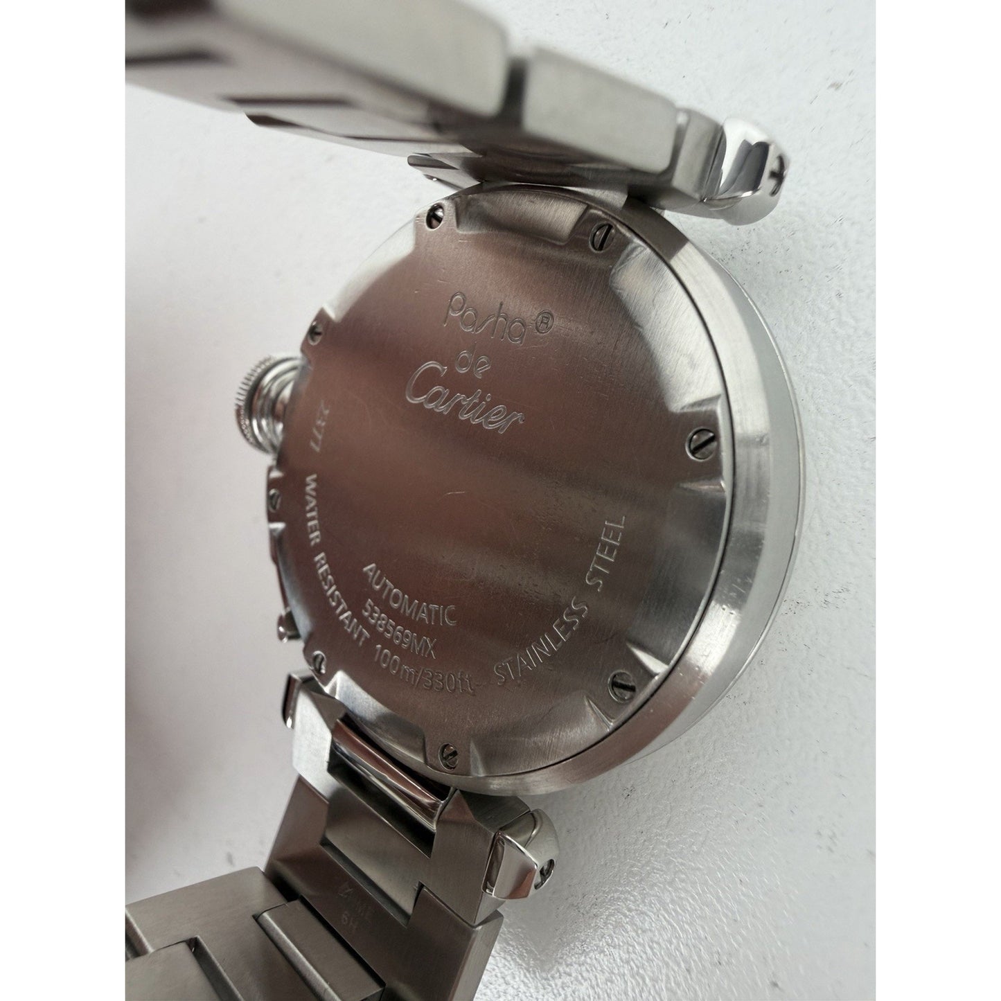 Cartier Watch Pasha C Meridian GMT W31078M7 Date Silver Dial SS Automatic
