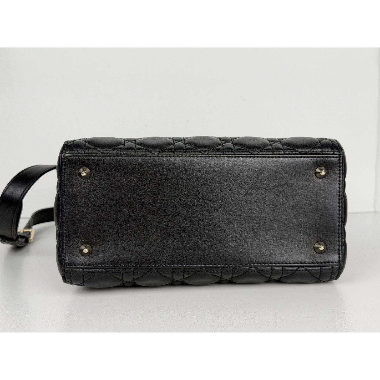 Christian Dior Medium Lady Dior Shoulder Bag in Black Lambskin Leather 2021 C6