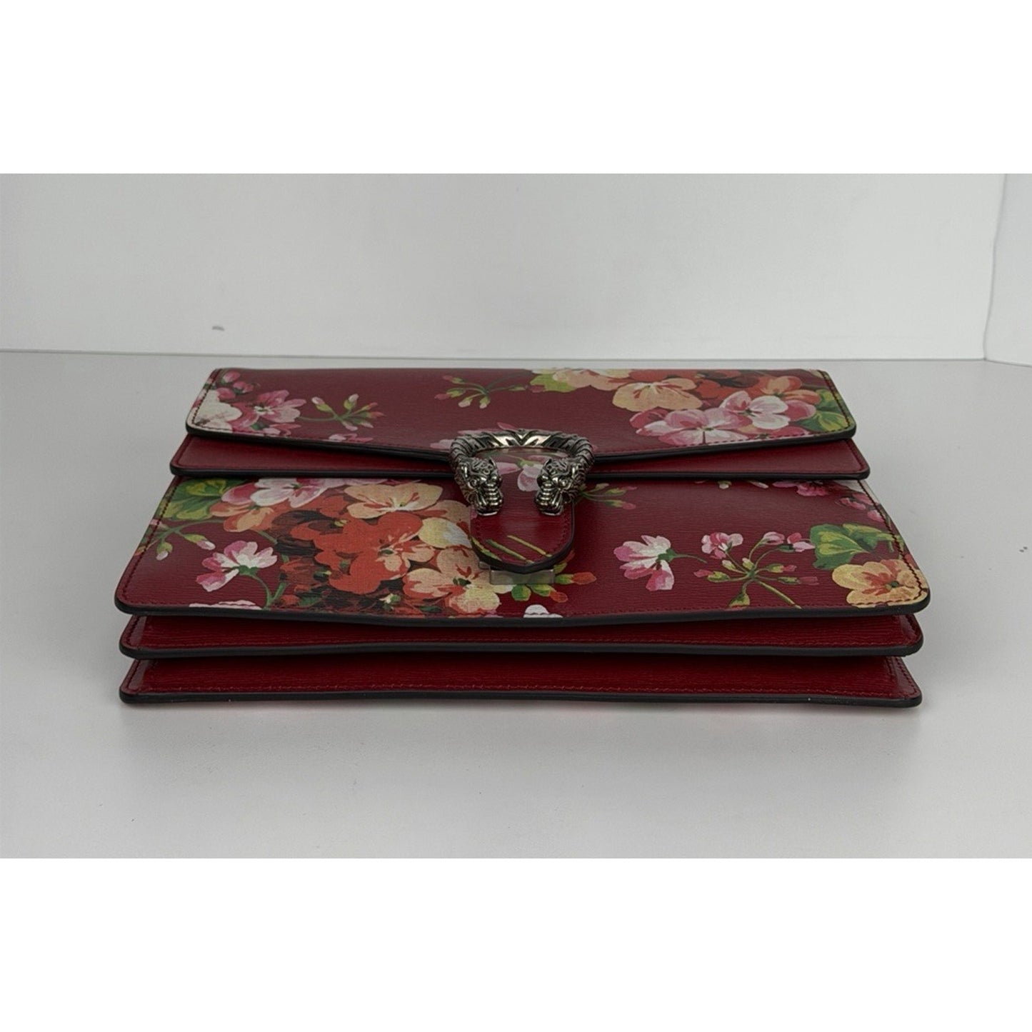 Gucci Dionysus Medium Shoulder Bag Blooms Print in Red Calfskin Leather S16
