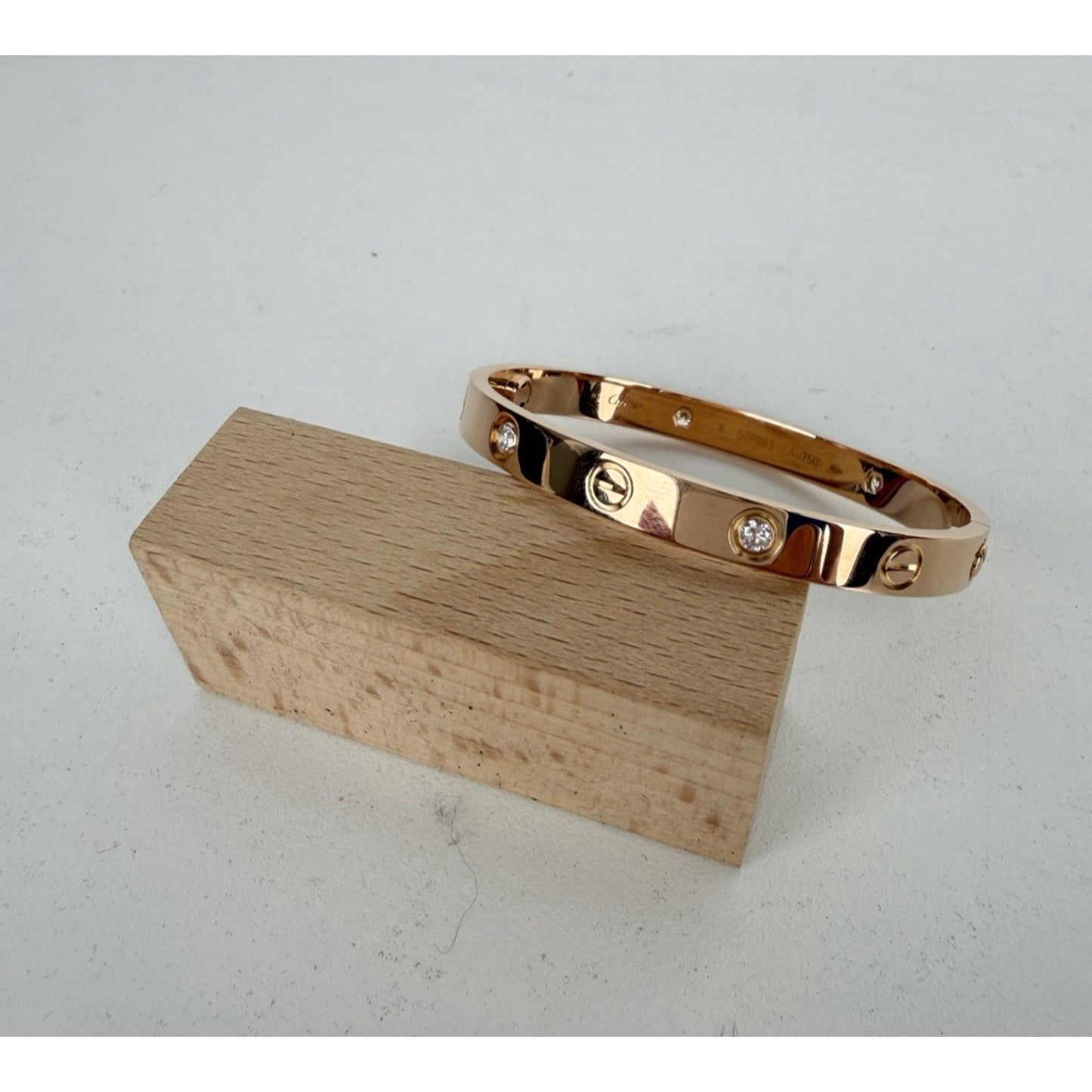 Cartier Love Bracelet in 18K Rose Gold with Diamonds Size 16