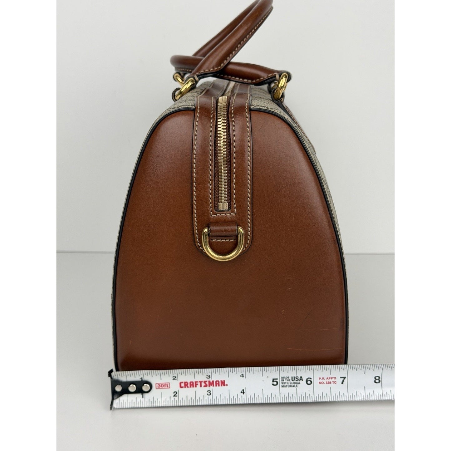 Gucci GG Supreme Canvas Boston Bag Medium Monogram Canvas and Leather Trim C1