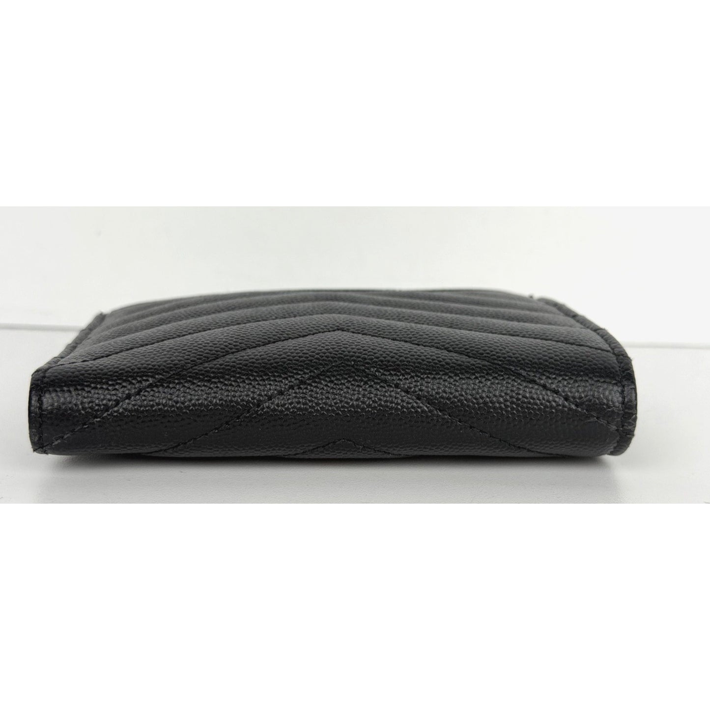 Saint Laurent Matelasse Bifold Wallet Black Quilted Grain De Poudre Leather K1