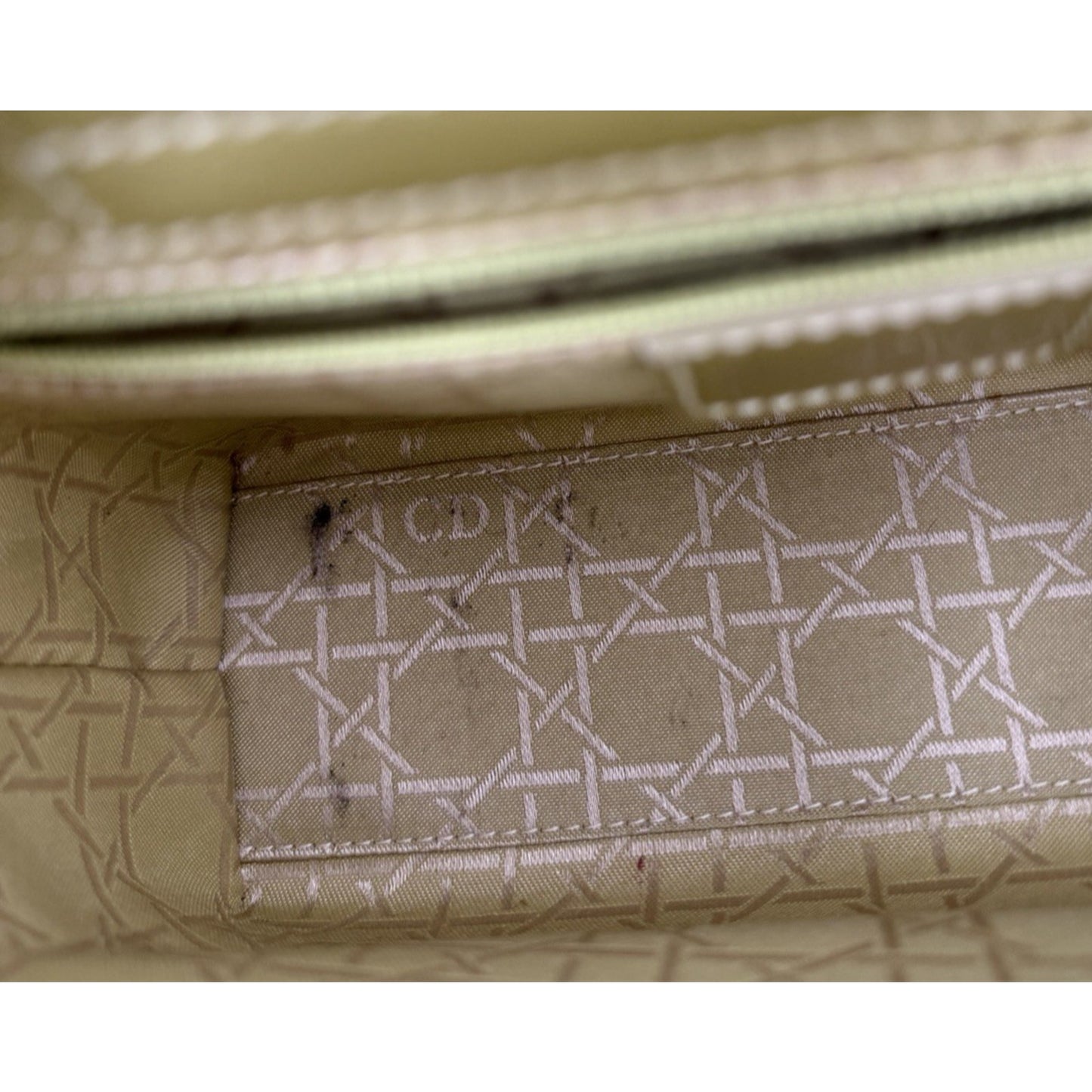 Christian Dior Malice Tote Bag Small Vintage Olive Green Patent Leather 2000 S