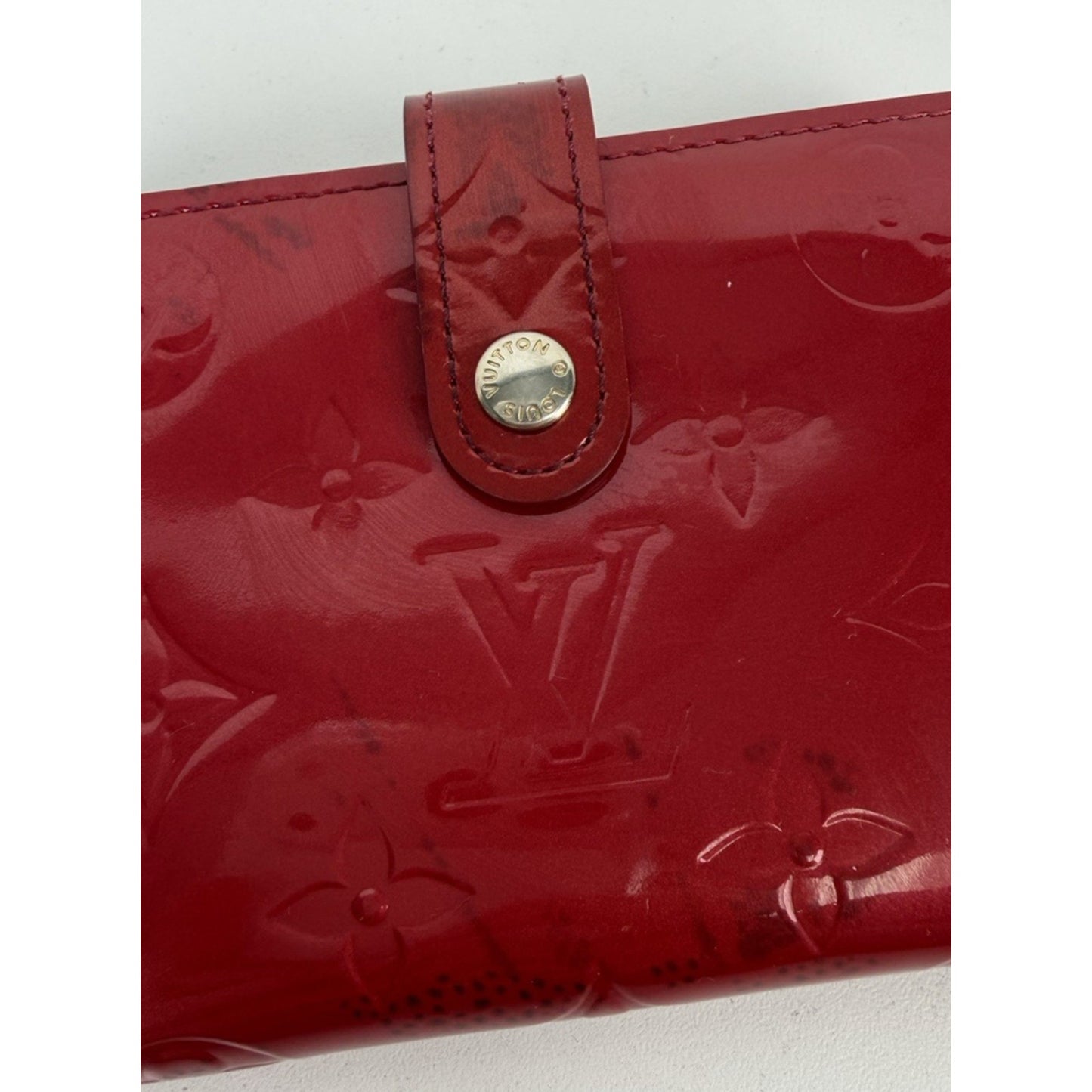 Louis Vuitton LV Monogram Vernis Patent Leather French Purse Wallet in Red 2007