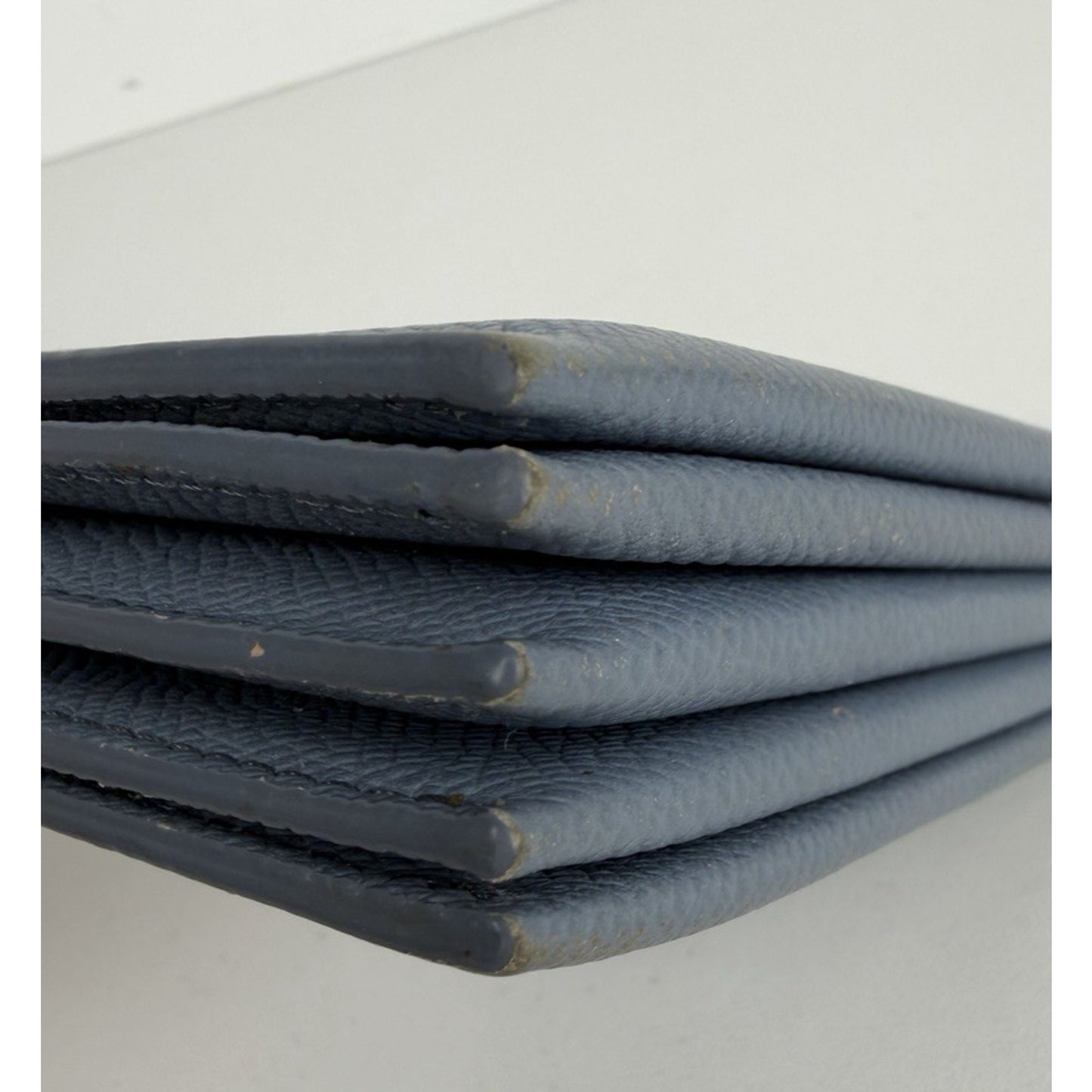 Celine Accordion Card Holder in Blue Grained Calfskin Leather K1