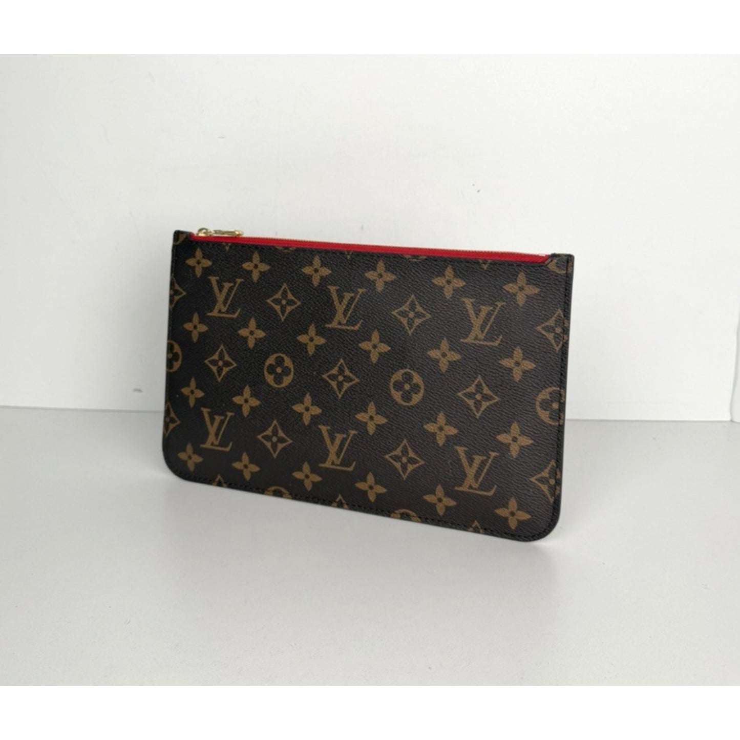 Louis Vuitton Neverfull GM Pouch Clutch Bag in Brown LV Monogram Canvas 2015 S15
