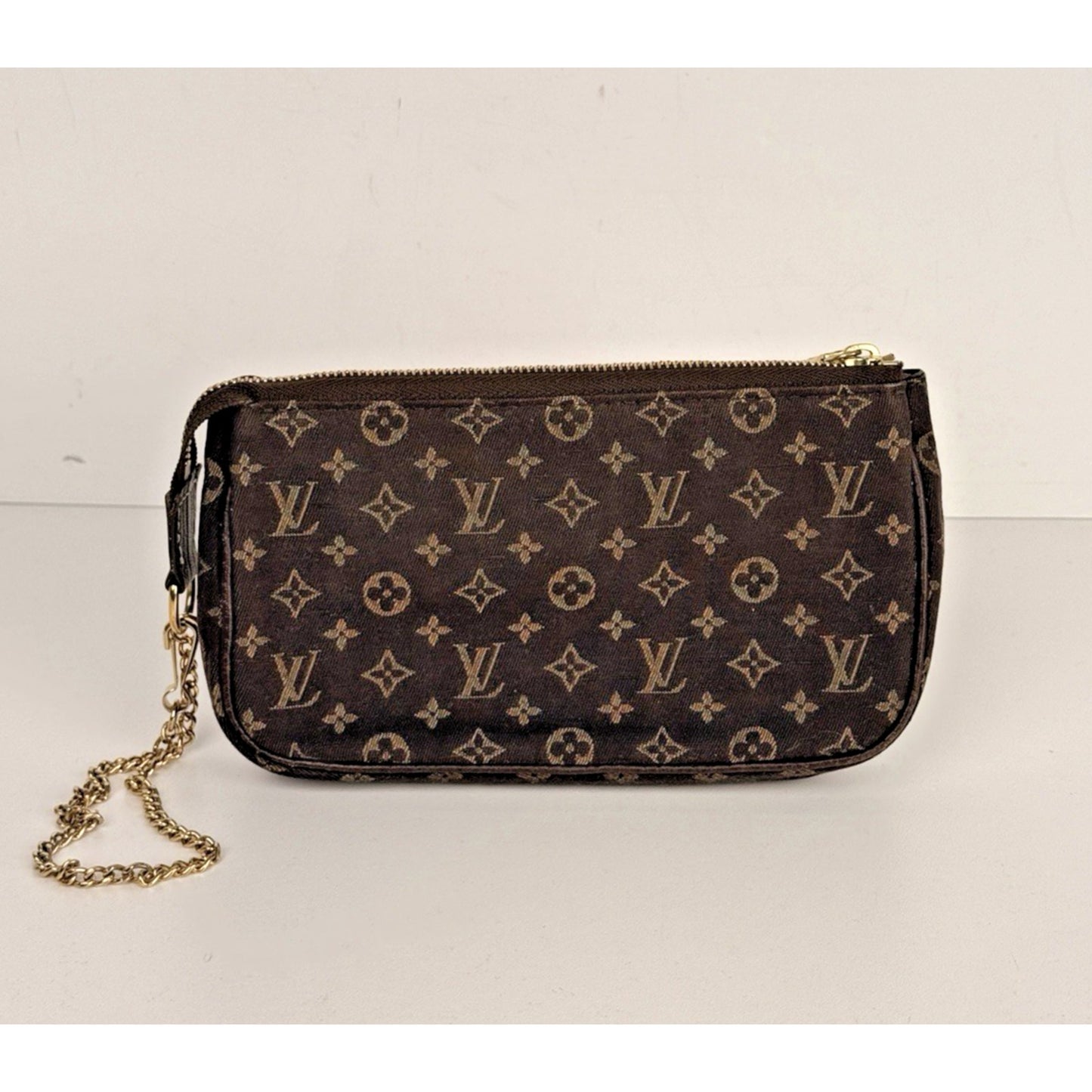 Louis Vuitton Mini Pochette Wristlet Bag in Brown Monogram Canvas 2008 S10