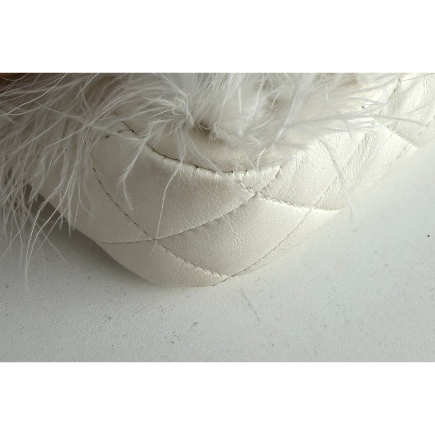Chanel Quilted Flap Bag made with Fluffy White Feathers 2019 D-2