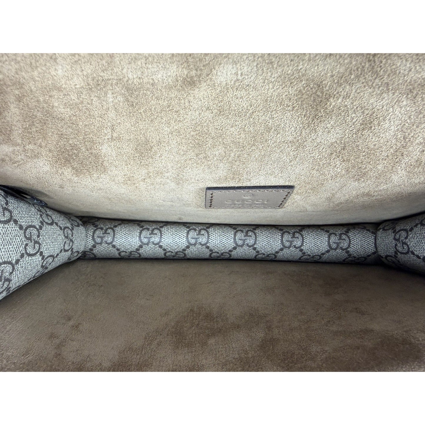 Gucci GG Supreme Monogram Dionysus Small Shoulder Bag Coated Canvas & Suede S15