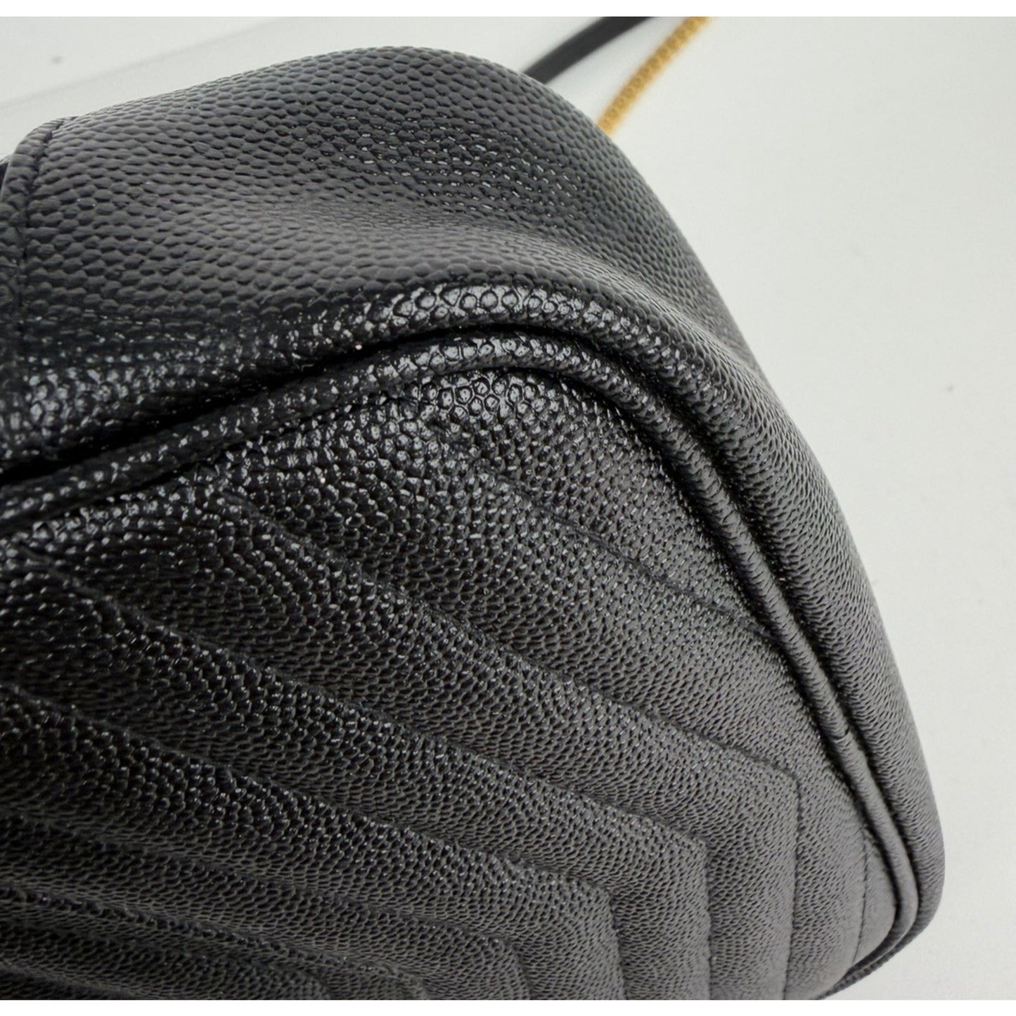 Saint Laurent Lou Mini Camera Bag in Black Grain Leather with Tassel Detail S08