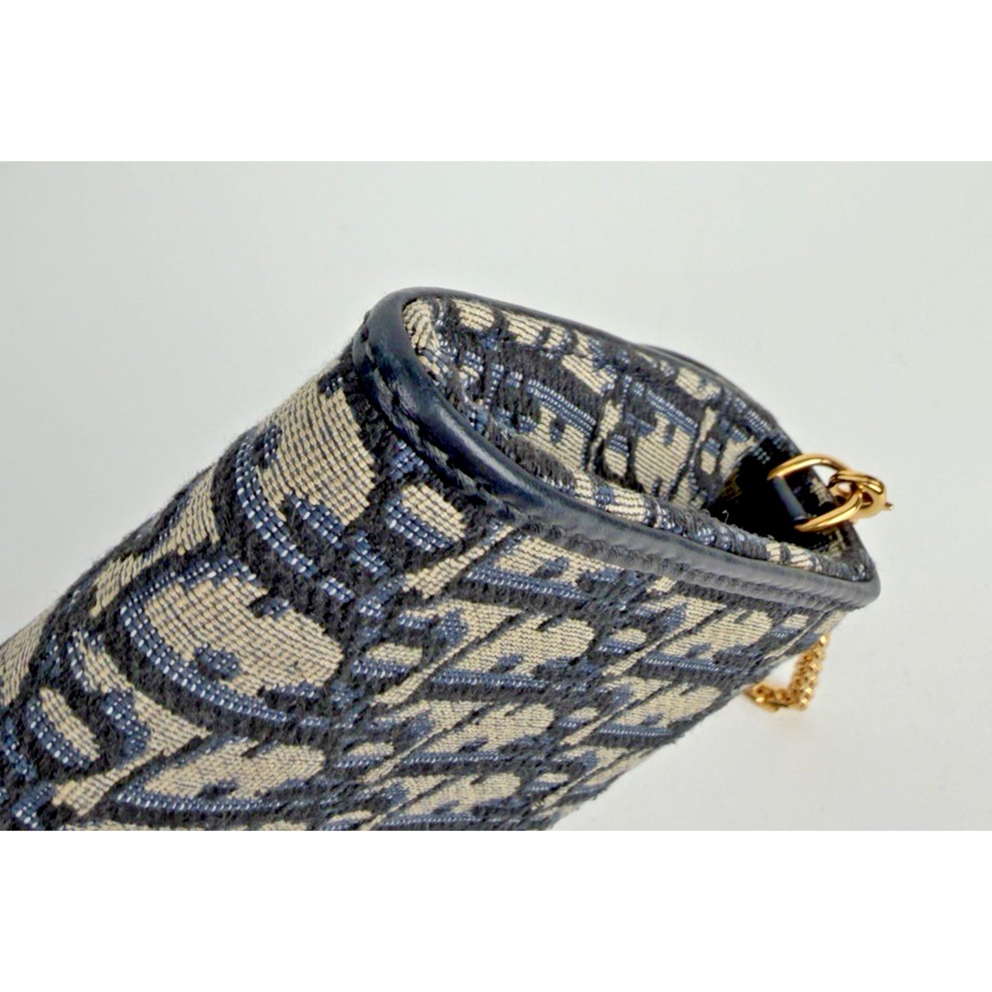 Christian Dior Oblique Jacquard Bobby East-West Chain Clutch Bag in Blue 2023 C6