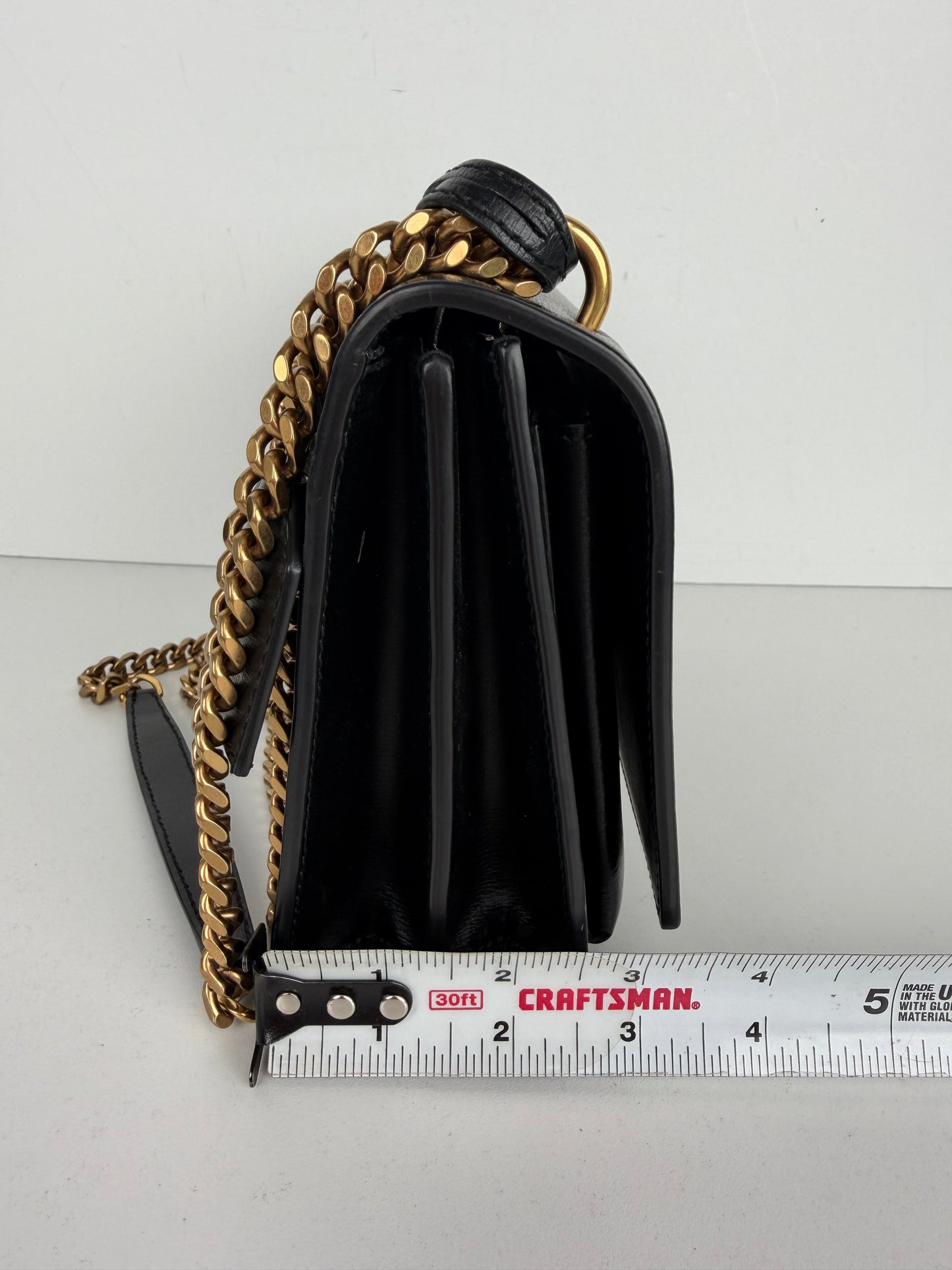 Saint Laurent Medium Sunset Shoulder Bag in Smooth Black Calfskin Leather YC-5