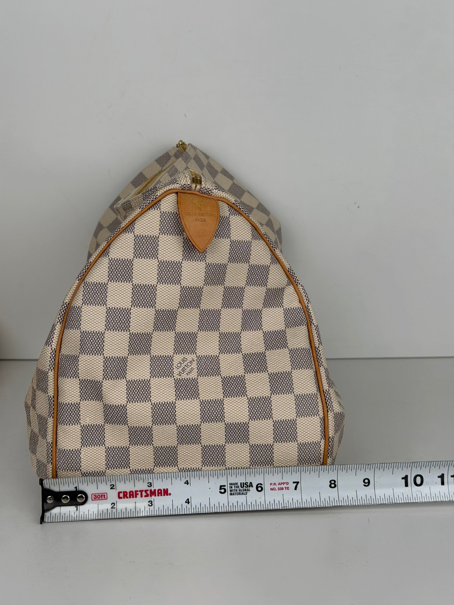 Louis Vuitton Speedy Handbag 35 in Damier Azur Coated Canvas 2016 YS