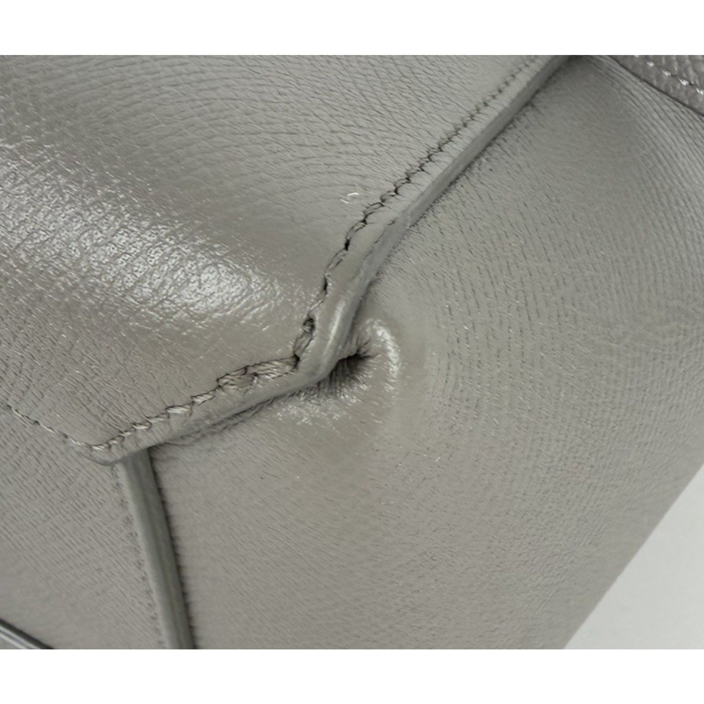 Celine Belt Micro Bag in Grey Grained Calfskin Leather by Phoebe Philo S-07