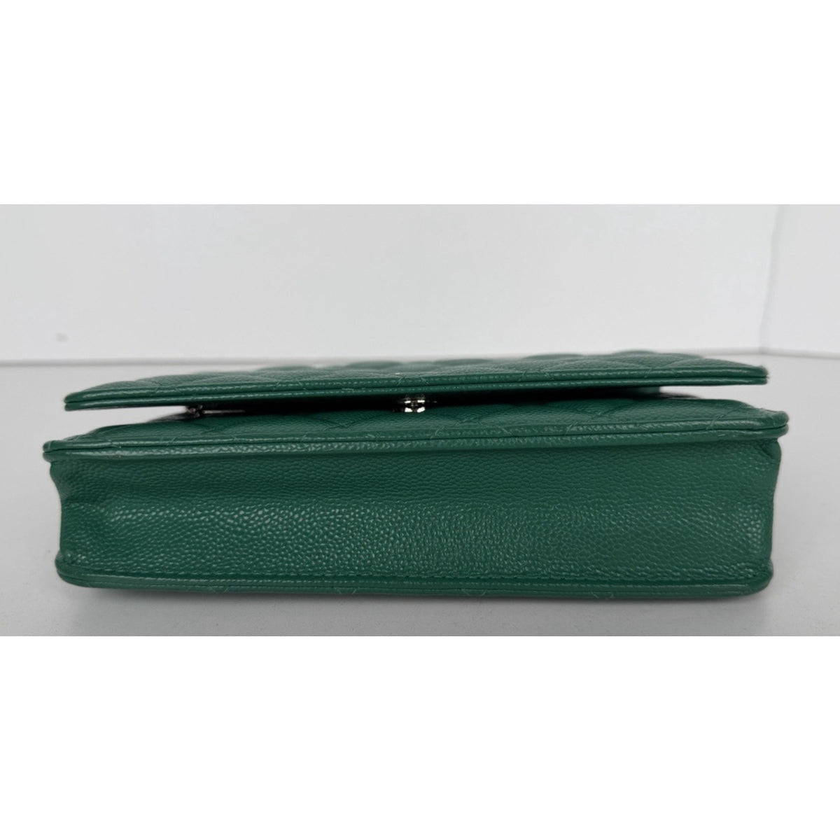 Chanel Quilted Wallet on Chain Bag in Caviar Green Leather 2020 D-4