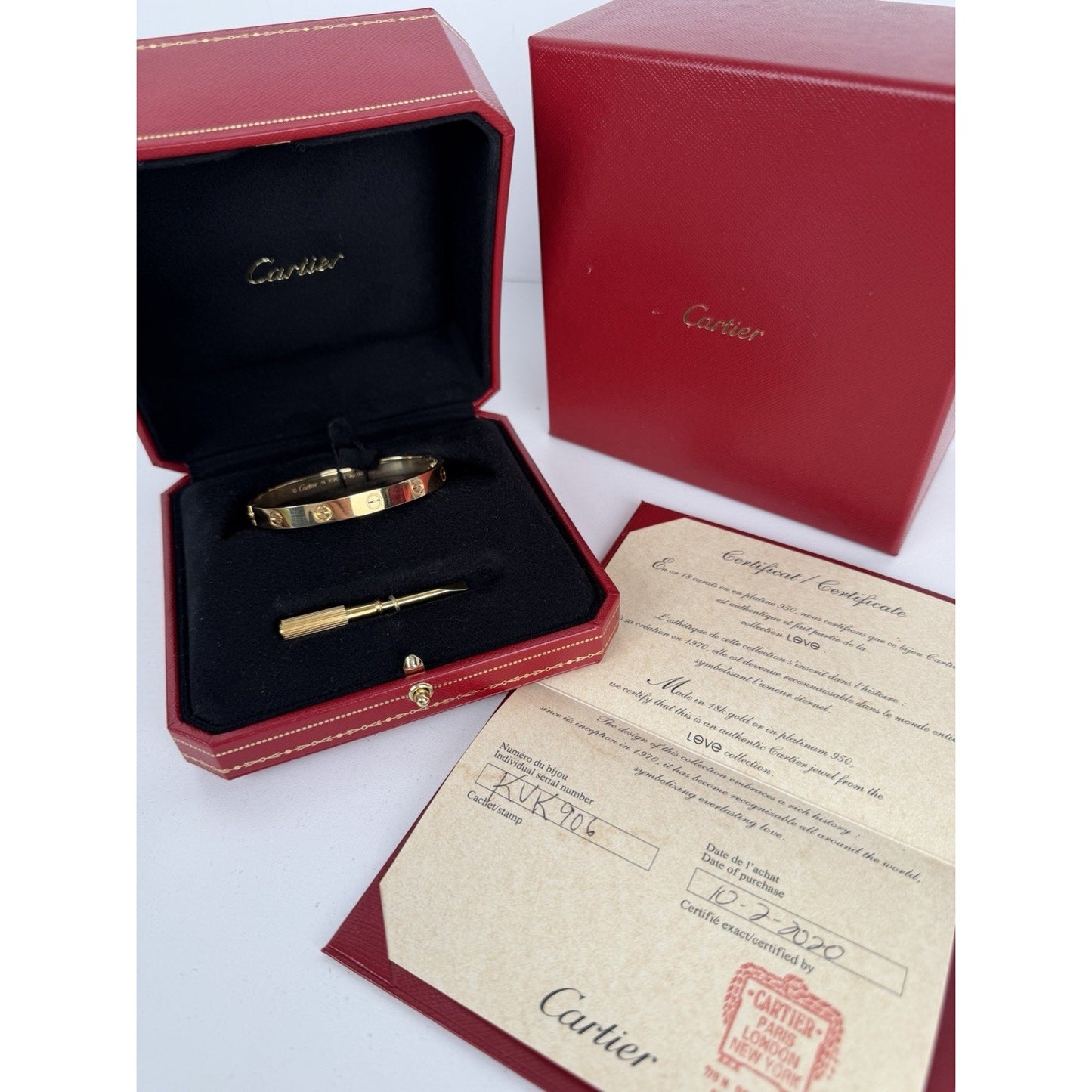 Cartier Love Bracelet Classic Model in 18k Yellow Gold Size 16