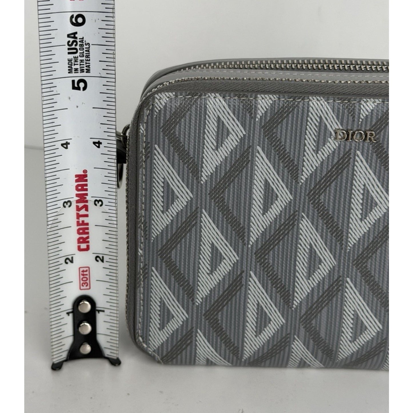 Christian Dior CD Diamond Messenger Pouch Gray Coated Canvas 2021 S17