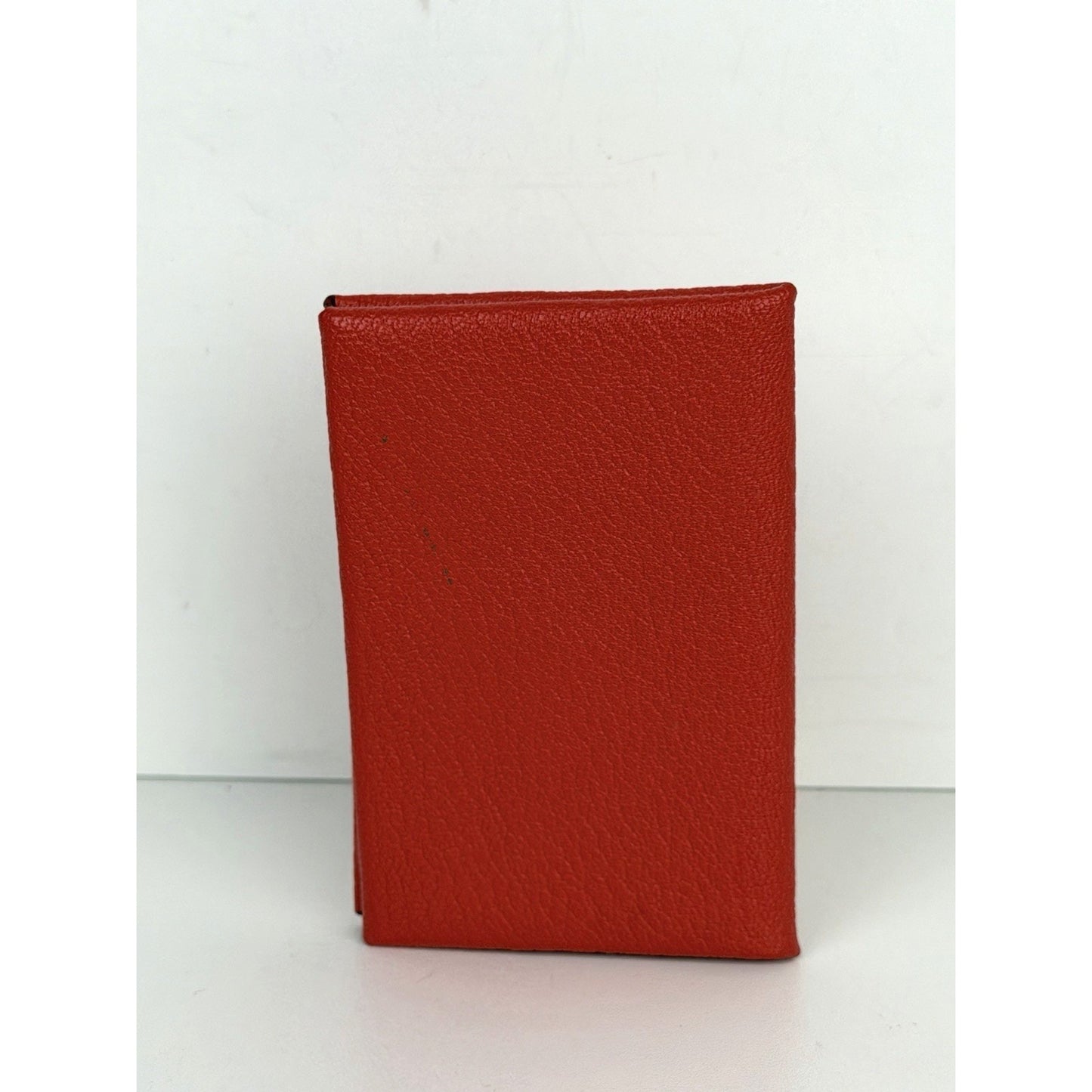 Hermes Chevre Mysore Calvi Red Card Case in Grained Leather 2021
