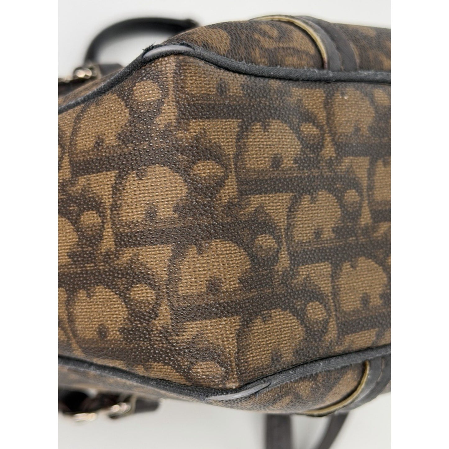Christian Dior by John Galliano Romantique Trotter Bag in Brown Canvas 2006 S