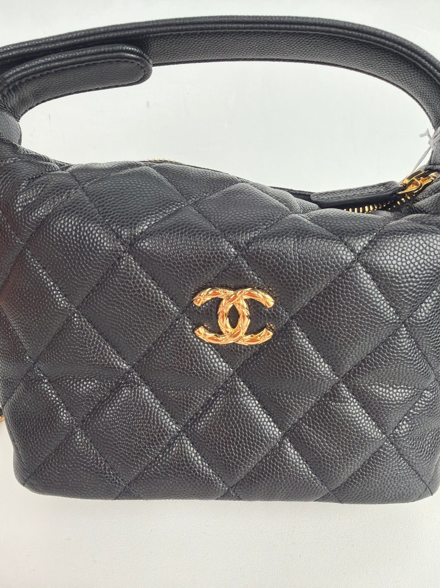 Chanel 25 Small Hobo Bag Black Caviar Leather