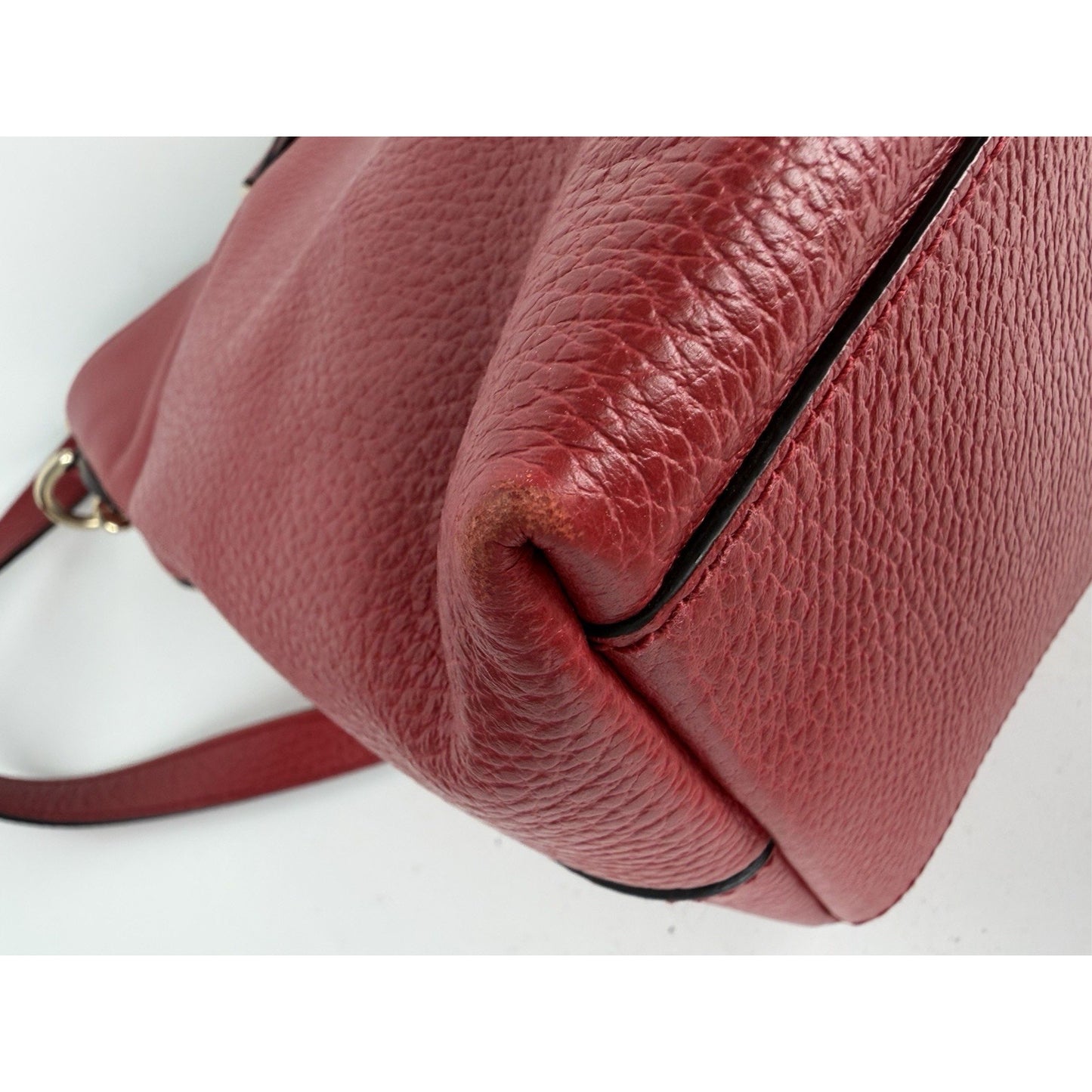 Gucci Braided & Bamboo Accent Tassel Tote Bag Medium in Red Leather S-13