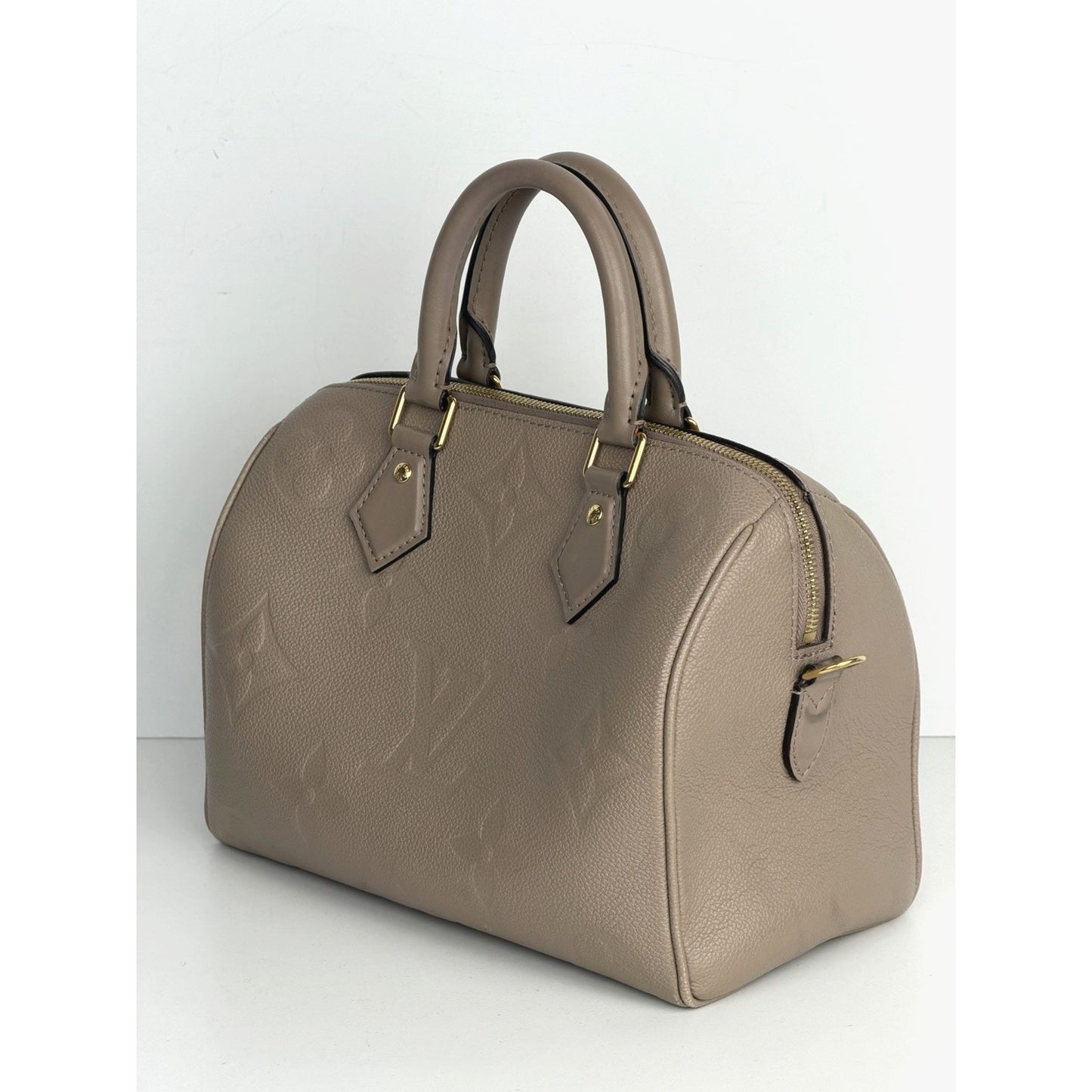 Louis Vuitton Speedy Bandouliere 25 Bag in Tourterelle Monogram Leather NFC C3