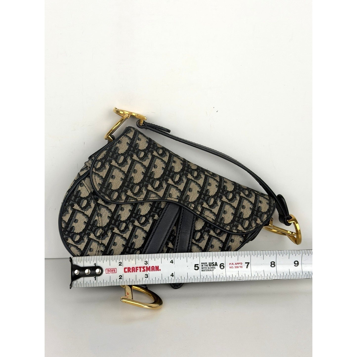 Dior Saddle Bag Mini in Blue Oblique Jacquard Canvas Gold-Tone Hardware 2019 E-8