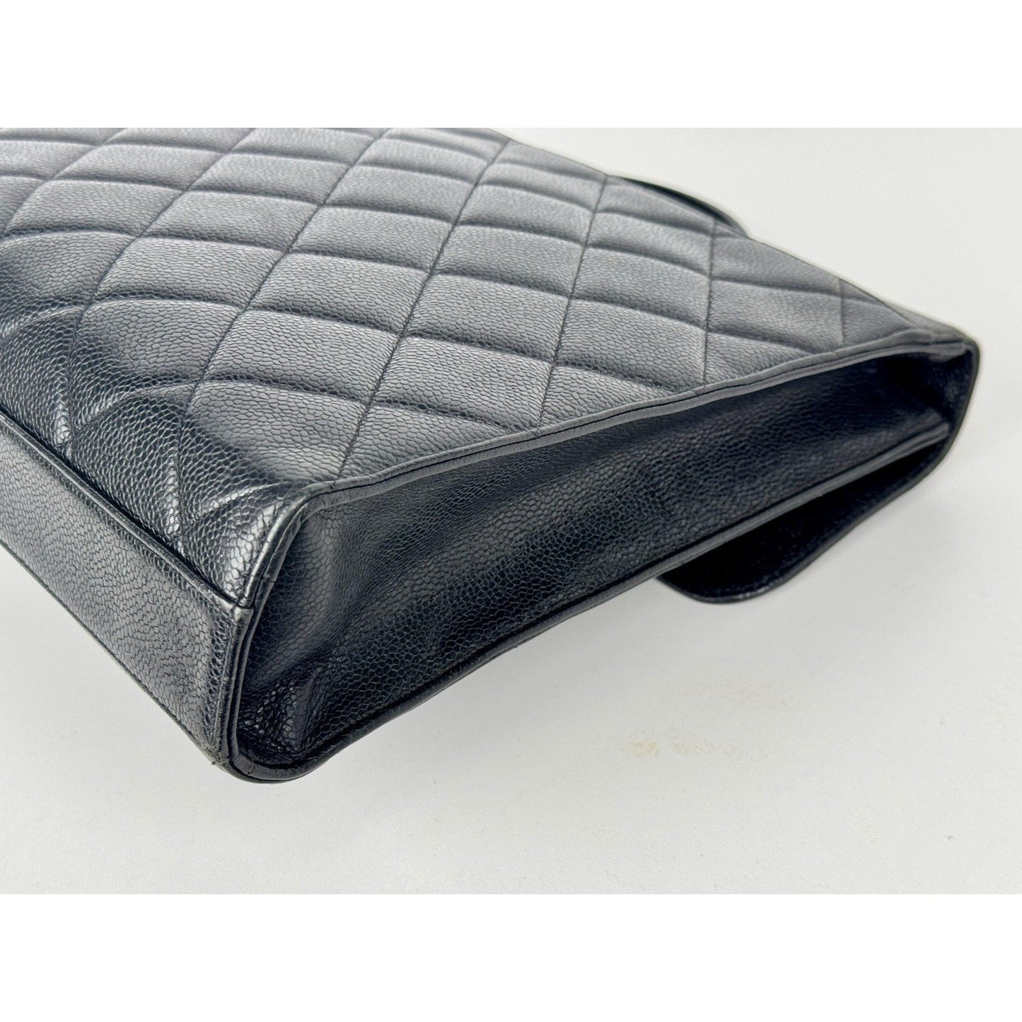 Chanel Vintage Quilted Briefcase Black Caviar Leather