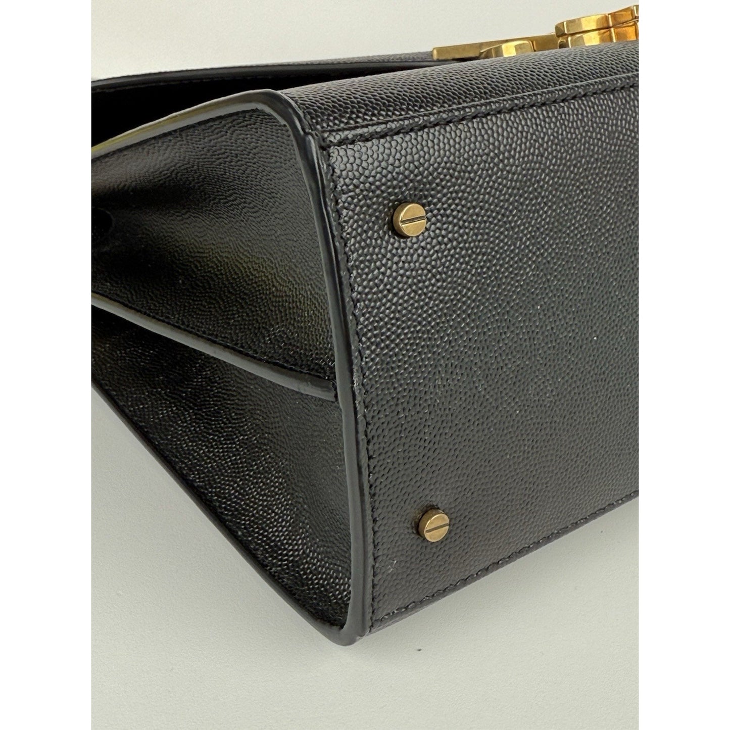 Saint Laurent Cassandra Mini Top Handle Women's Bag in Grain Embossed Leather