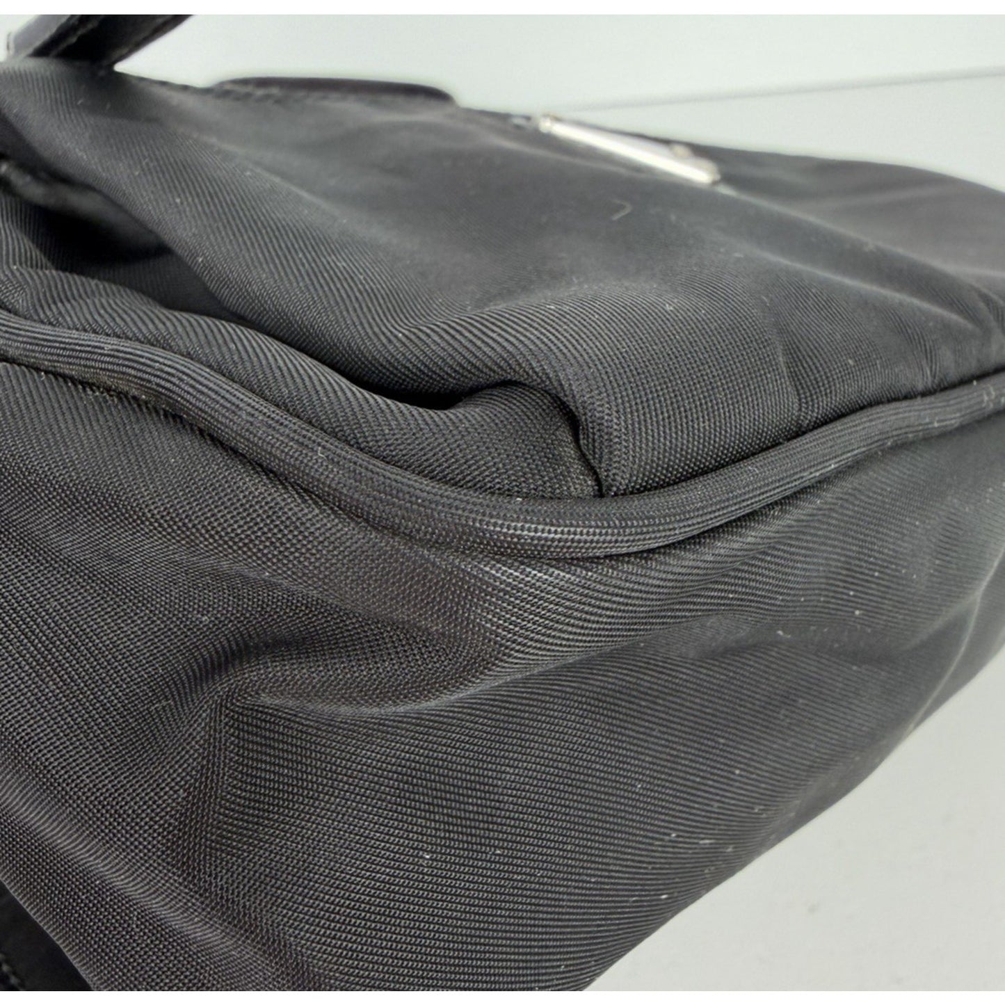 Prada Tessuto Nylon Belt Bag in Black with a Front Zippered Pocket S07