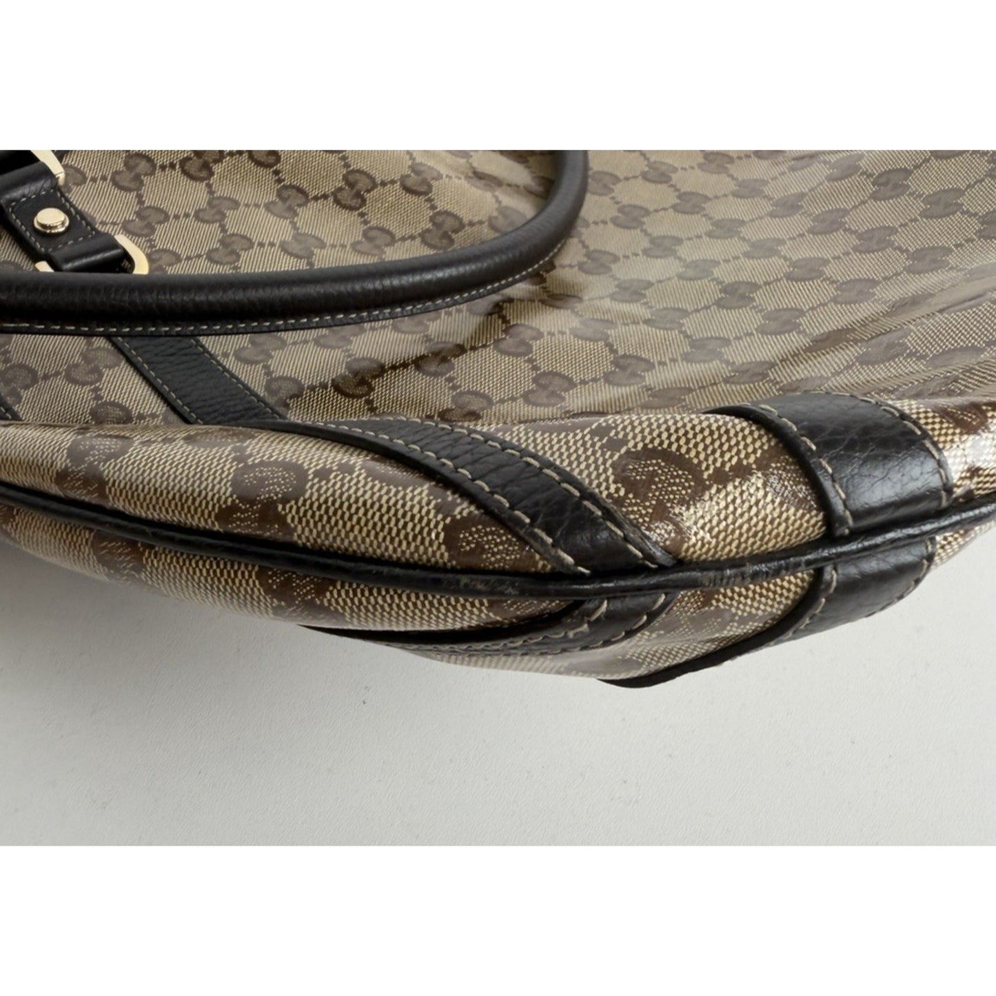 Gucci GG Crystal Abbey Convertible Shoulder Medium Bag in Coated Canvas S