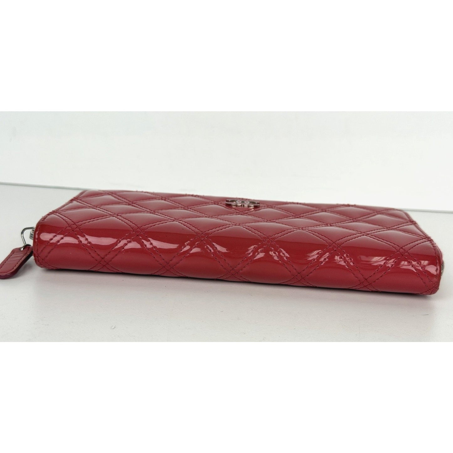 Chanel Brilliant Matelasse Long Zip-Around Wallet Pink Patent Leather 2014-2015