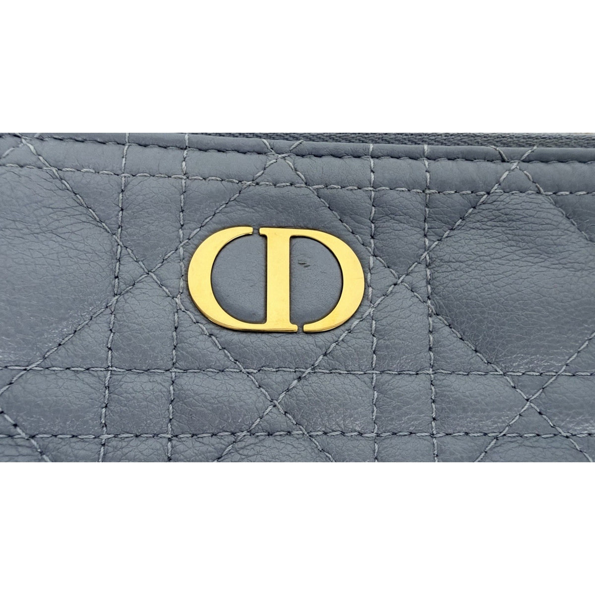 Christian Dior Caro Large Pouch Clutch Bag in Blue Quilted Calfskin Leather S03