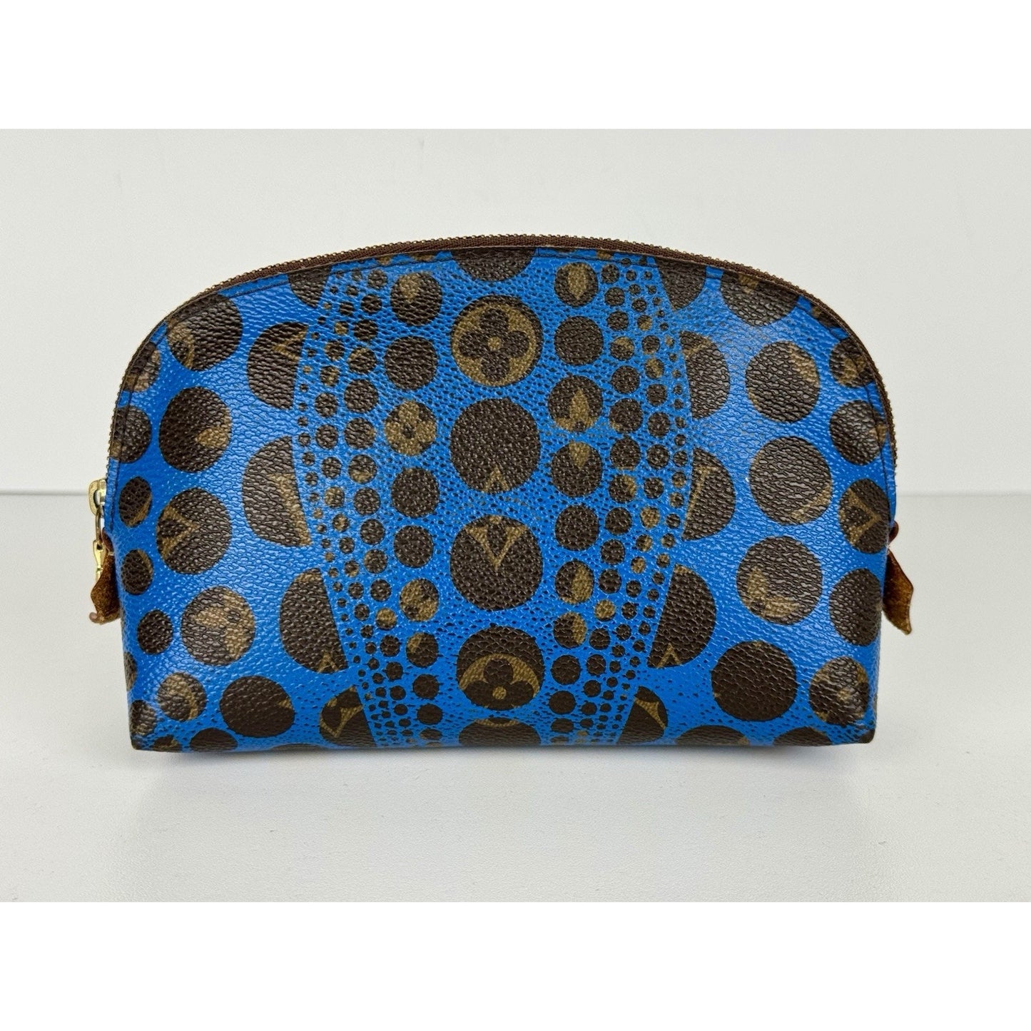 Louis Vuitton Yayoi Kusama Pumpkin Dots Cosmetic Pouch Blue Canvas C-7