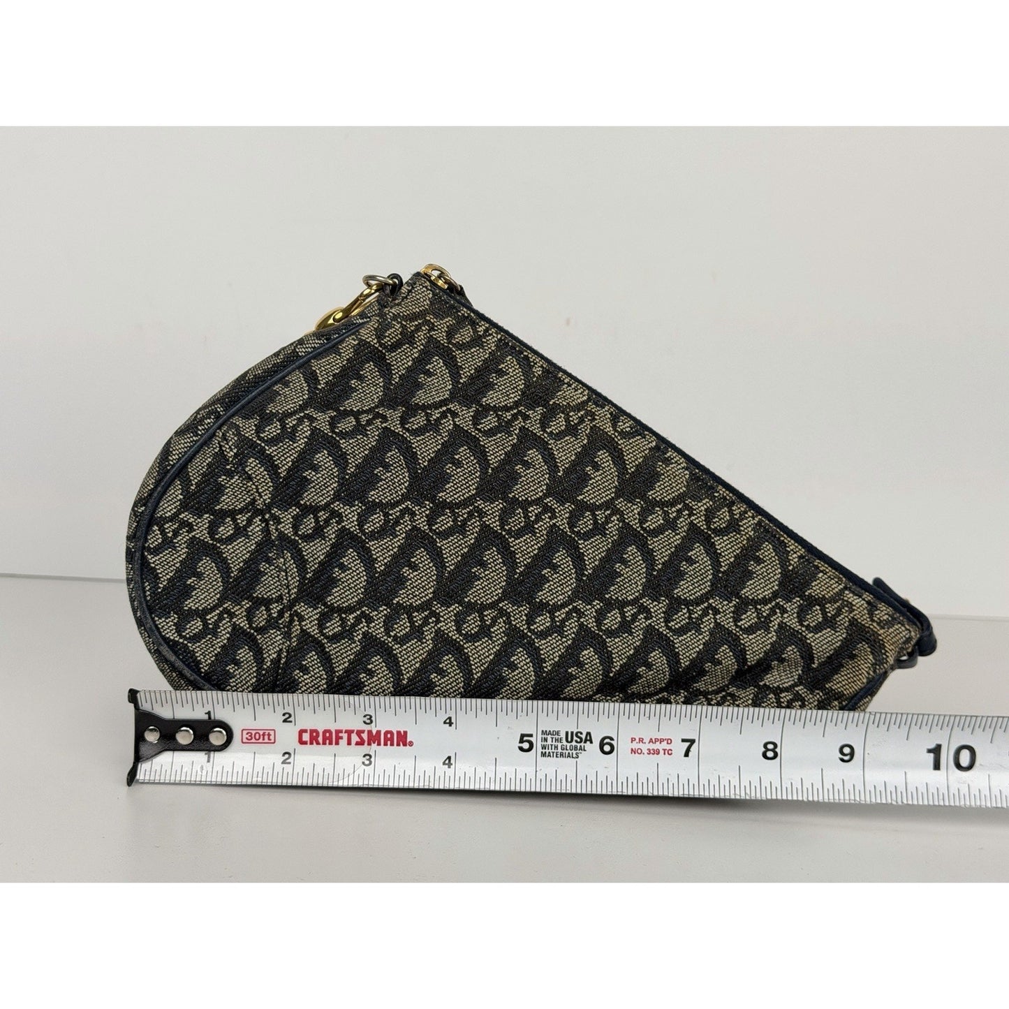 Christian Dior Trotter Saddle Bag in Navy Blue Canvas 2001 S08