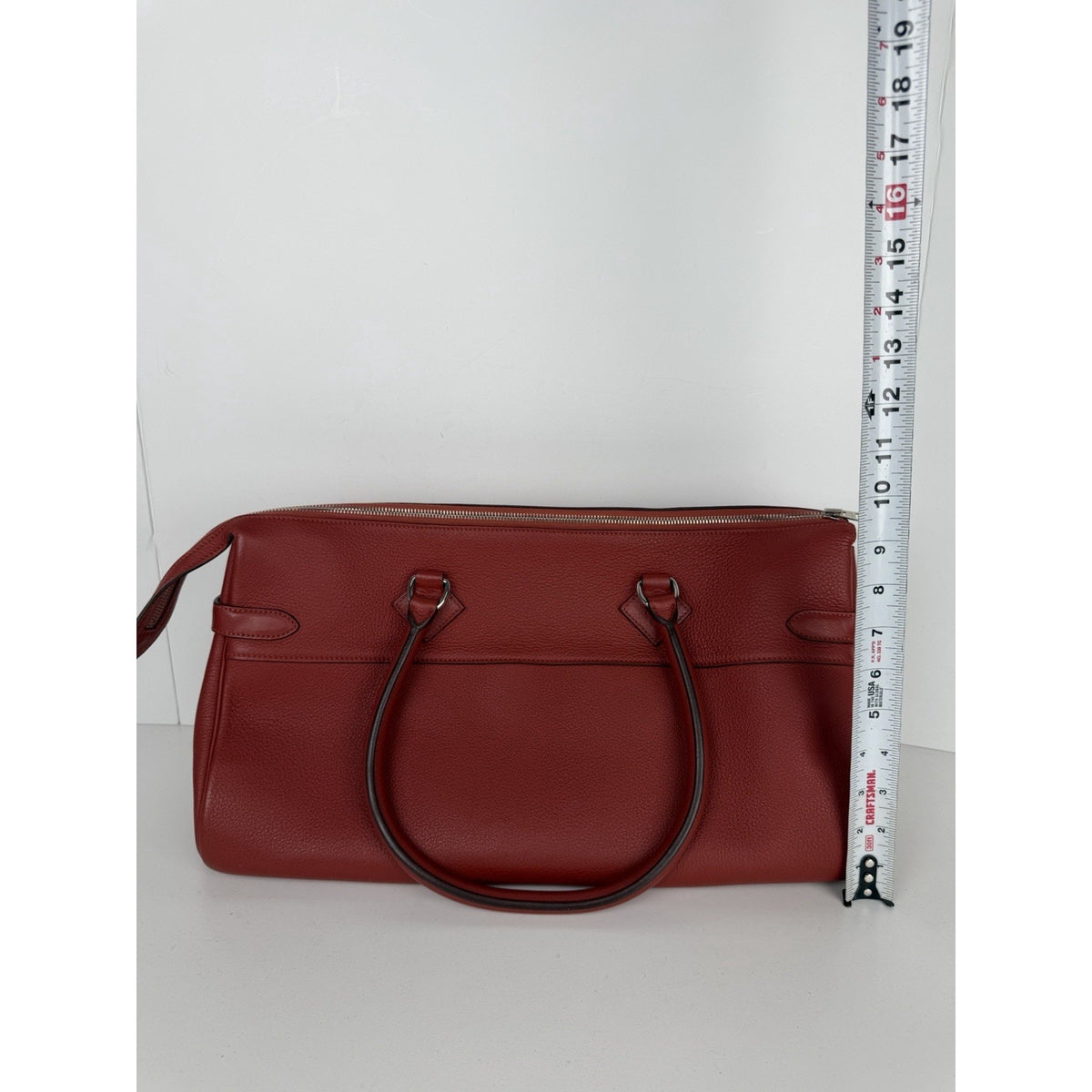 Hermes Clemence Atlas Shoulder Tote Bag 42 in Red Clemence Leather 2009 C-5