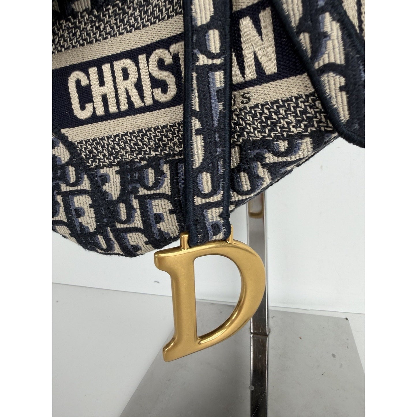Christian Dior Embroidered Saddle Bag Blue Dior Oblique Monogram Canvas 2024 B4