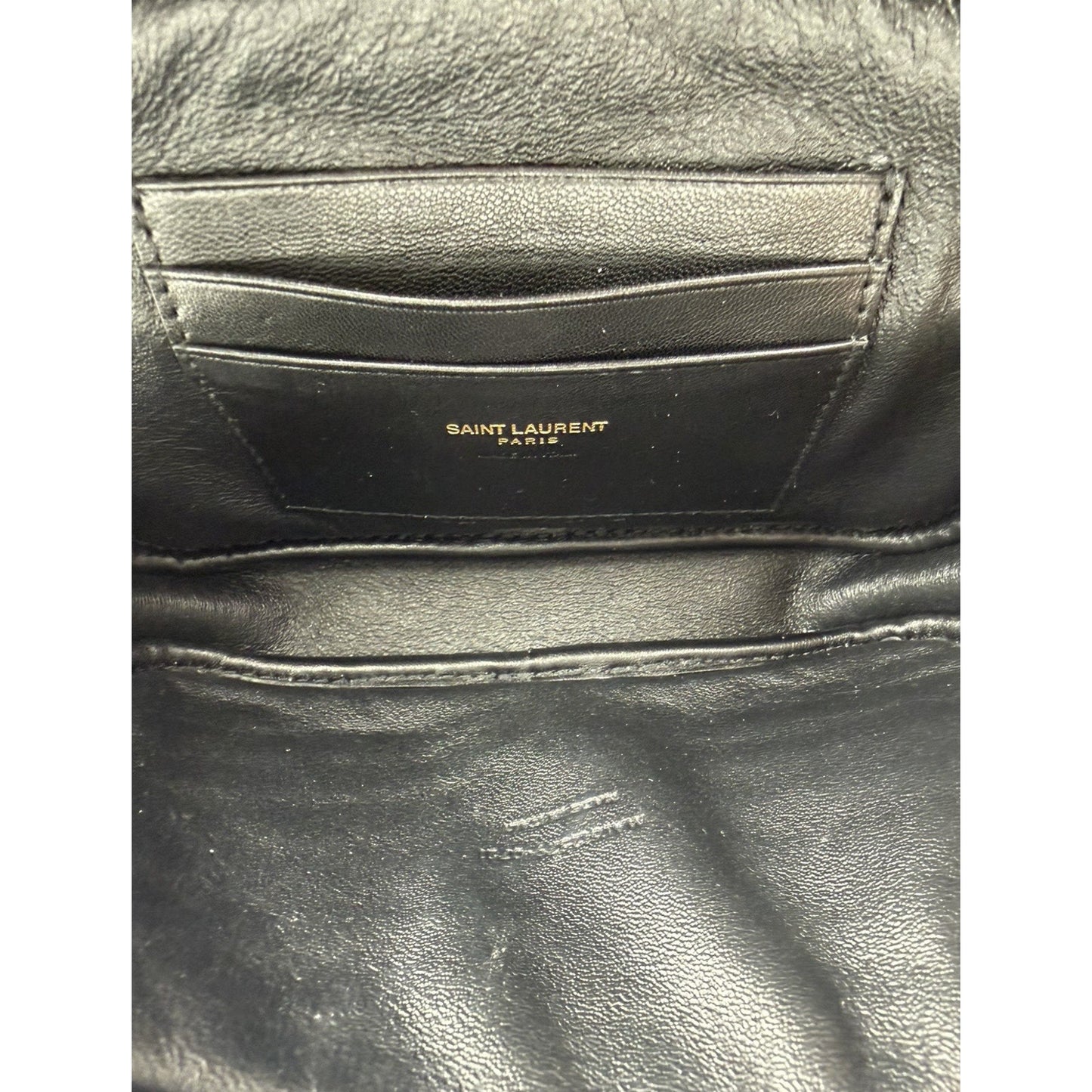 Saint Laurent Lou Mini Camera Bag in Black Grain Leather with Tassel Detail S08