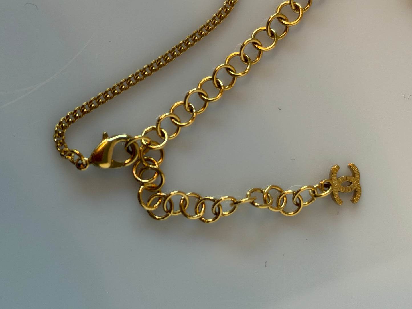 Chanel Pendant Necklace Gold and White Artificial Pearl