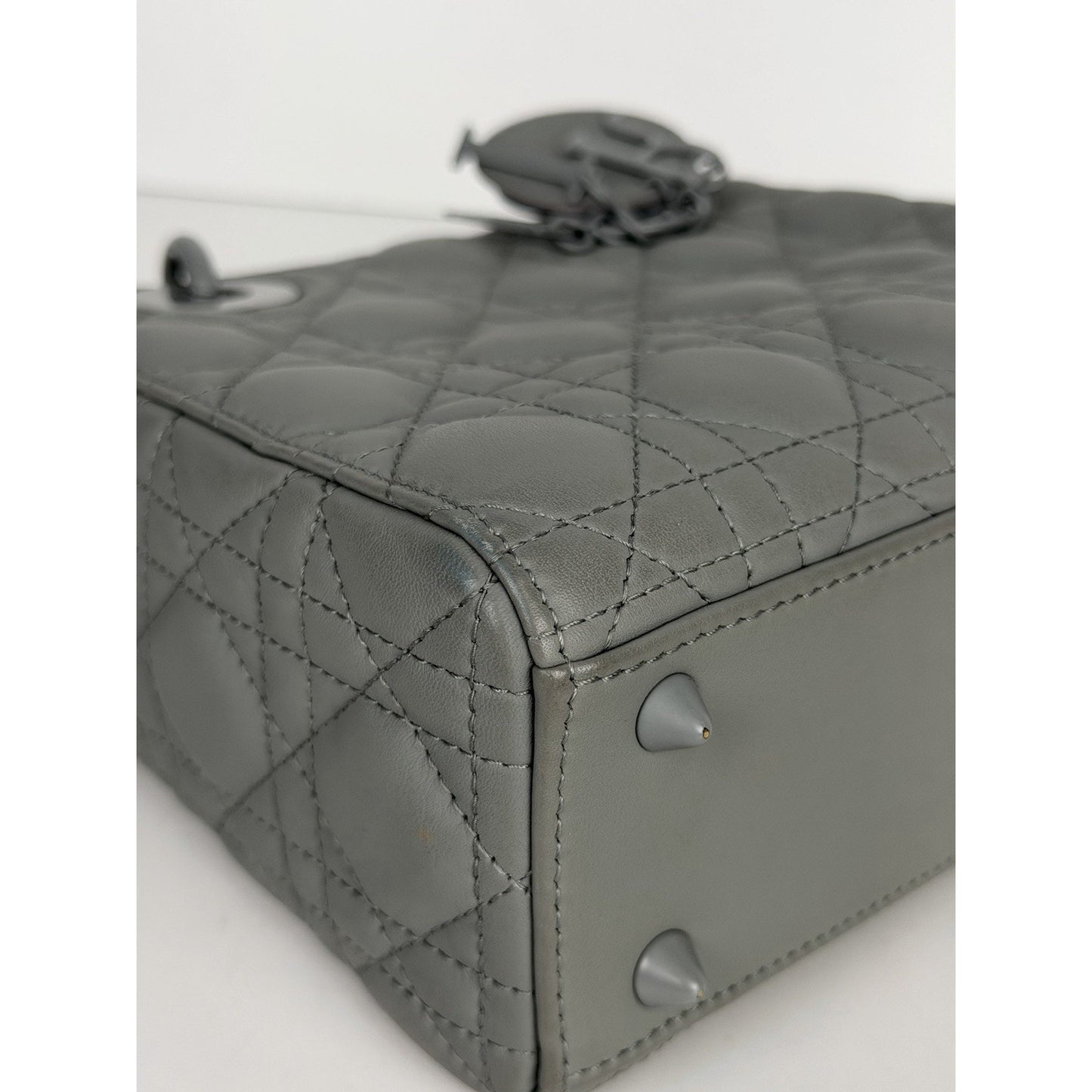 Christian Dior Lady Dior Small Bag in Ultramatte Cannage Grey Leather 2021 B2
