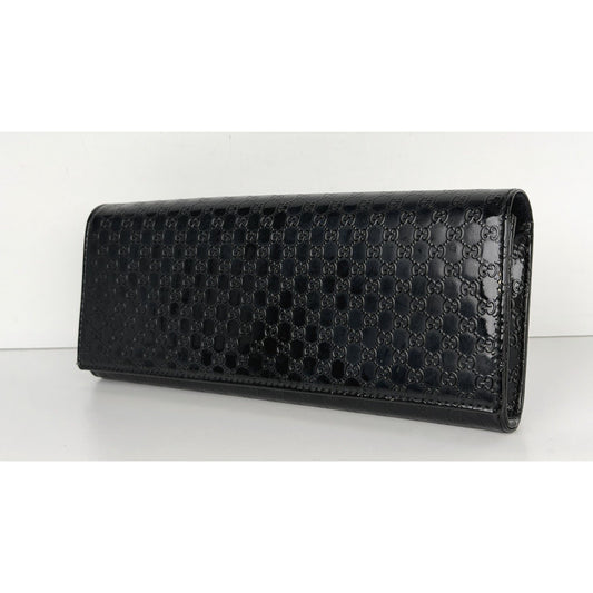 Gucci Broadway Clutch Small in Black Embossed Microguccissima Patent Leather S05