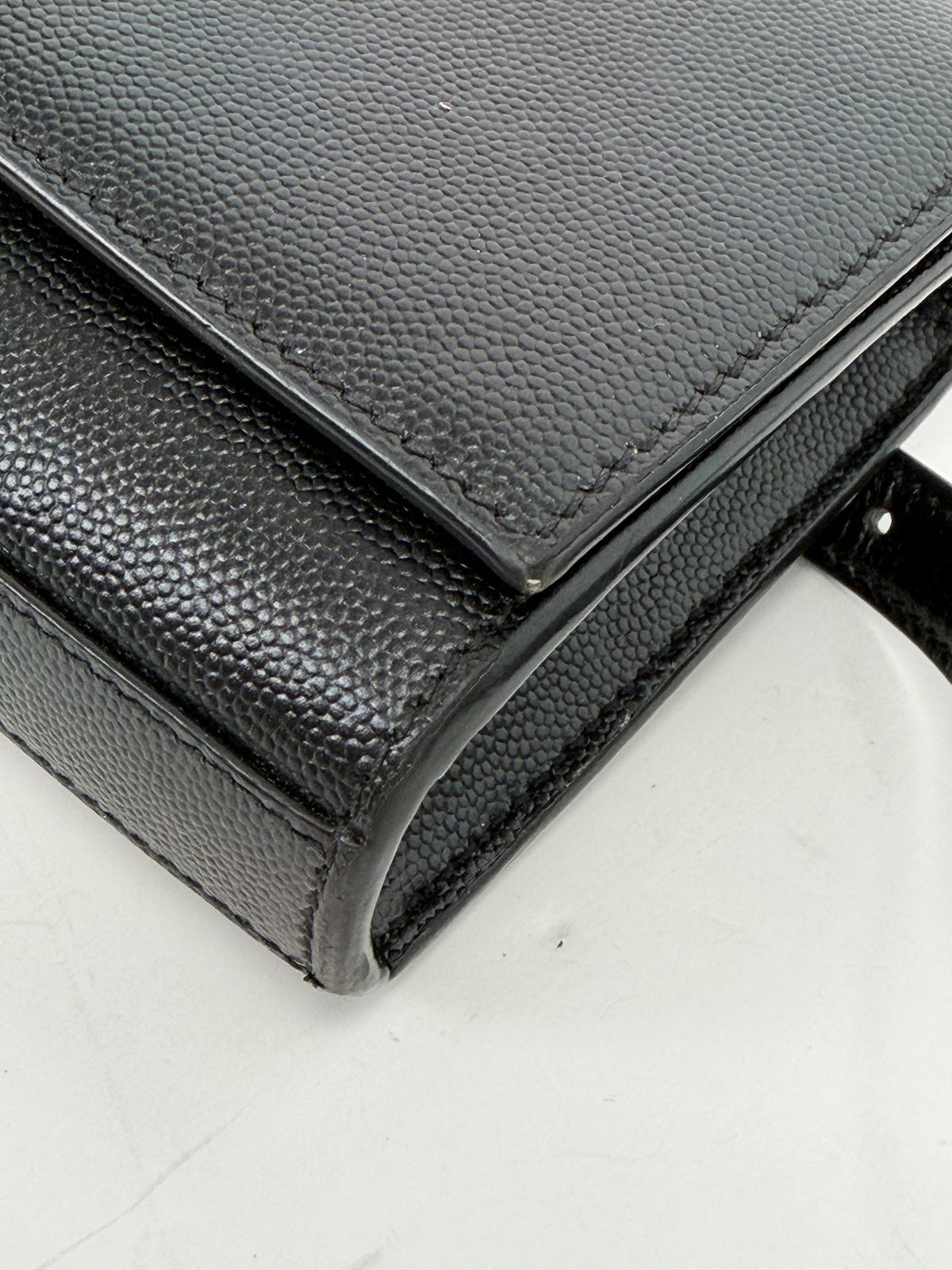 Saint Laurent Kate Belt Bag in Black Grain De Poudre Leather YS12